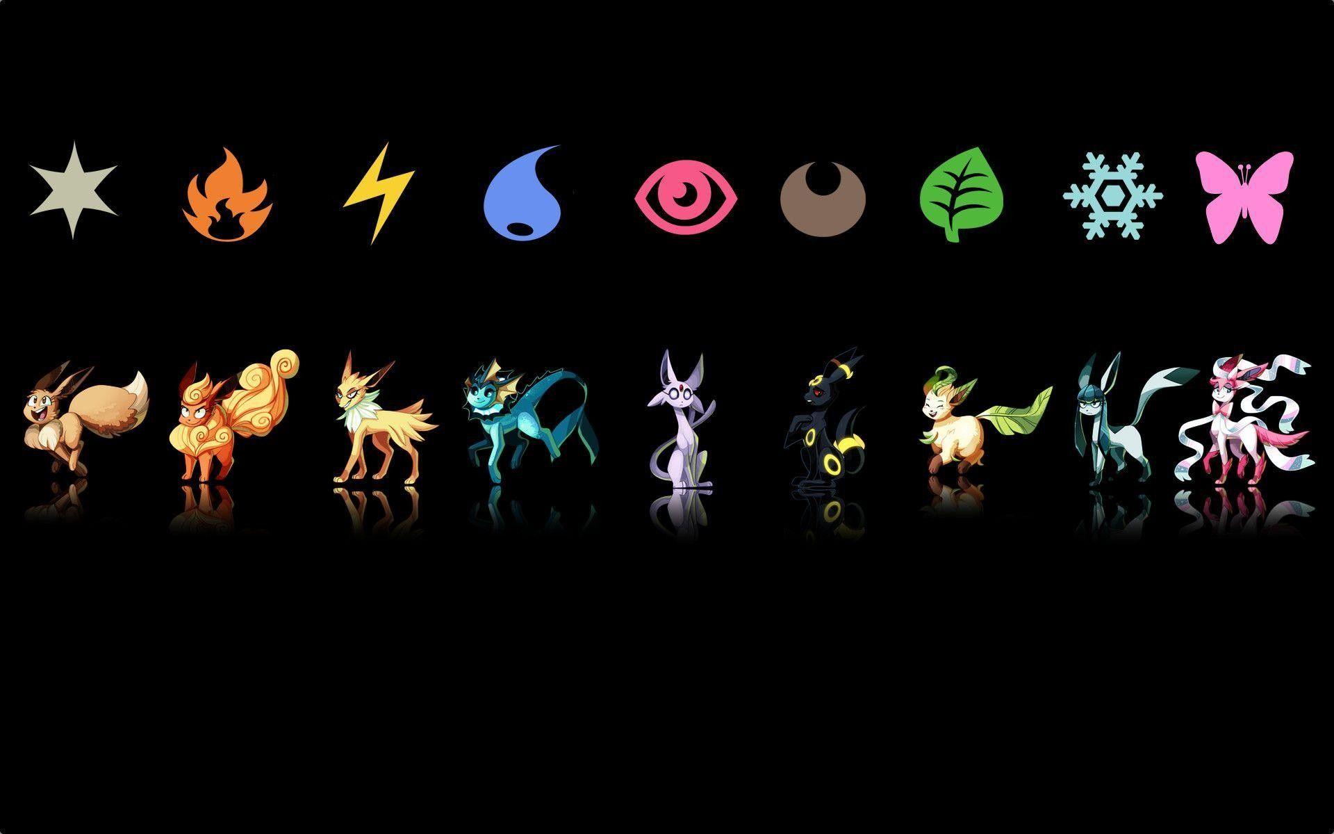 1920x1200 Eevee Evolutions with Sylveon Wallpaper