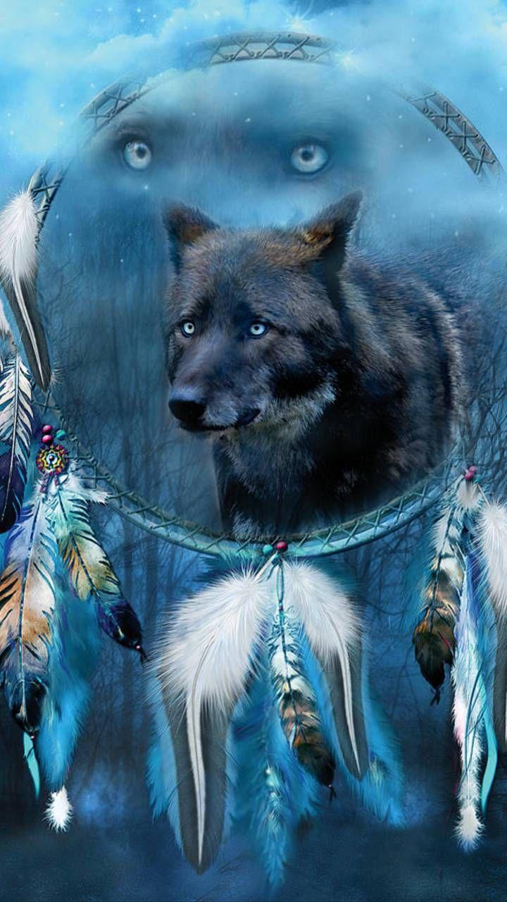 720x1280 wolf wallpaper by georgekev. Wolf spirit, Spirit animal art, Dream catcher art