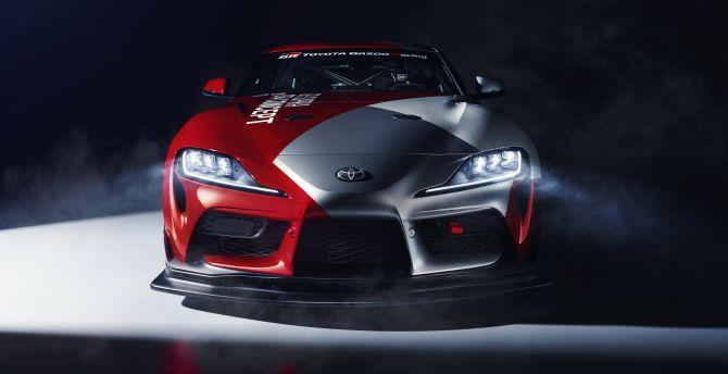 670x344 Wallpaper toyota gr supra gt concept car, 2019 desktop wallpaper, HD image, picture, background, 823e62