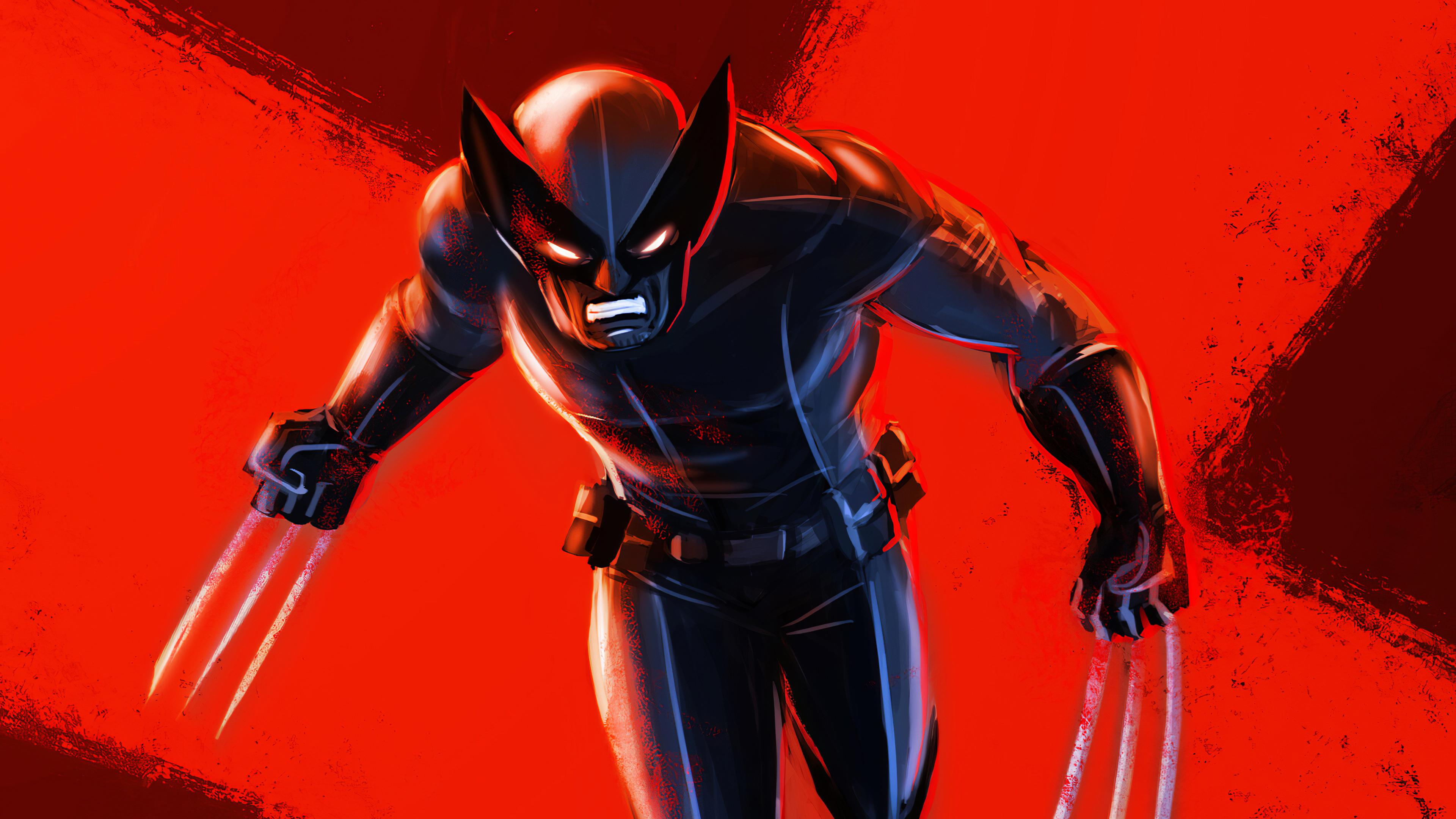 3840x2160 Wallpaper 4k Wolverine Red Theme Art Wallpaper