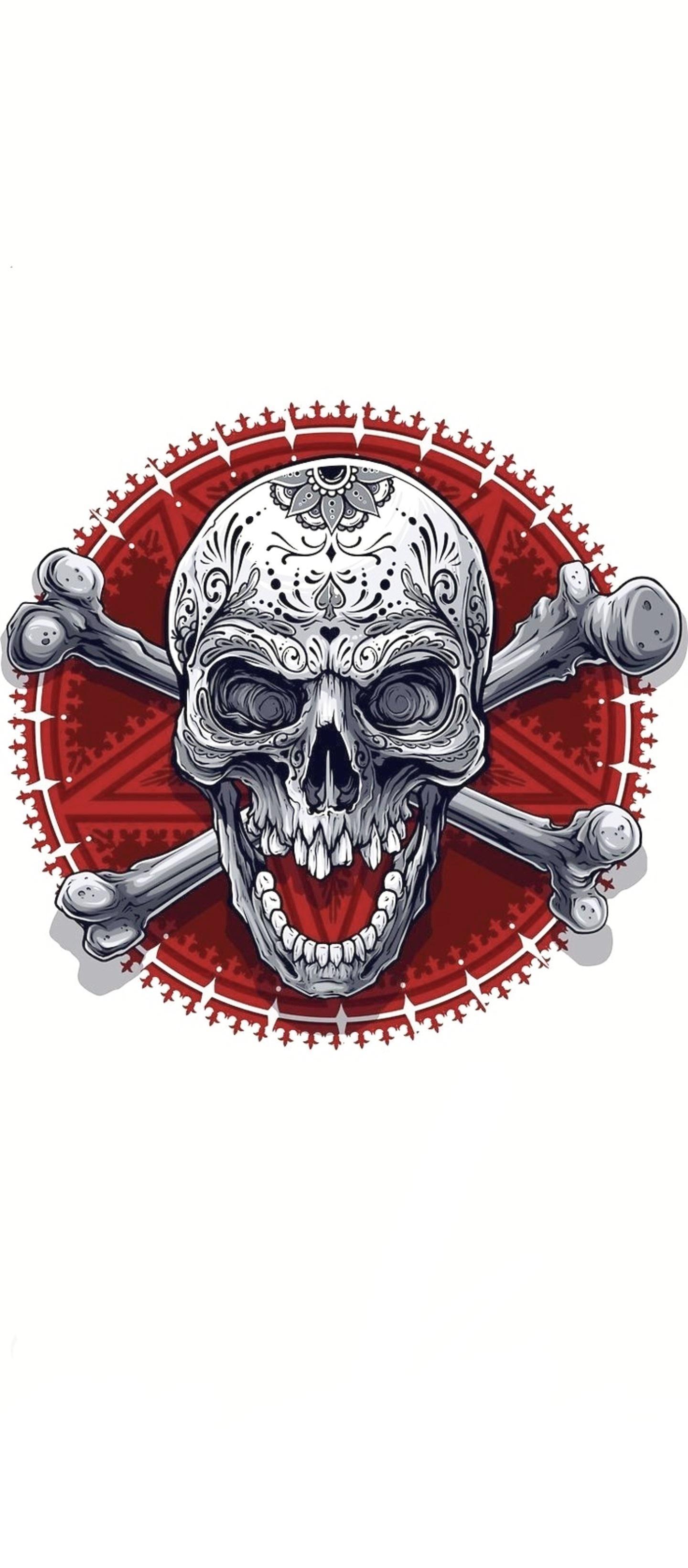 1440x3283 Red Skull Light Theme [Theme] [Wallpaper] [Icon]