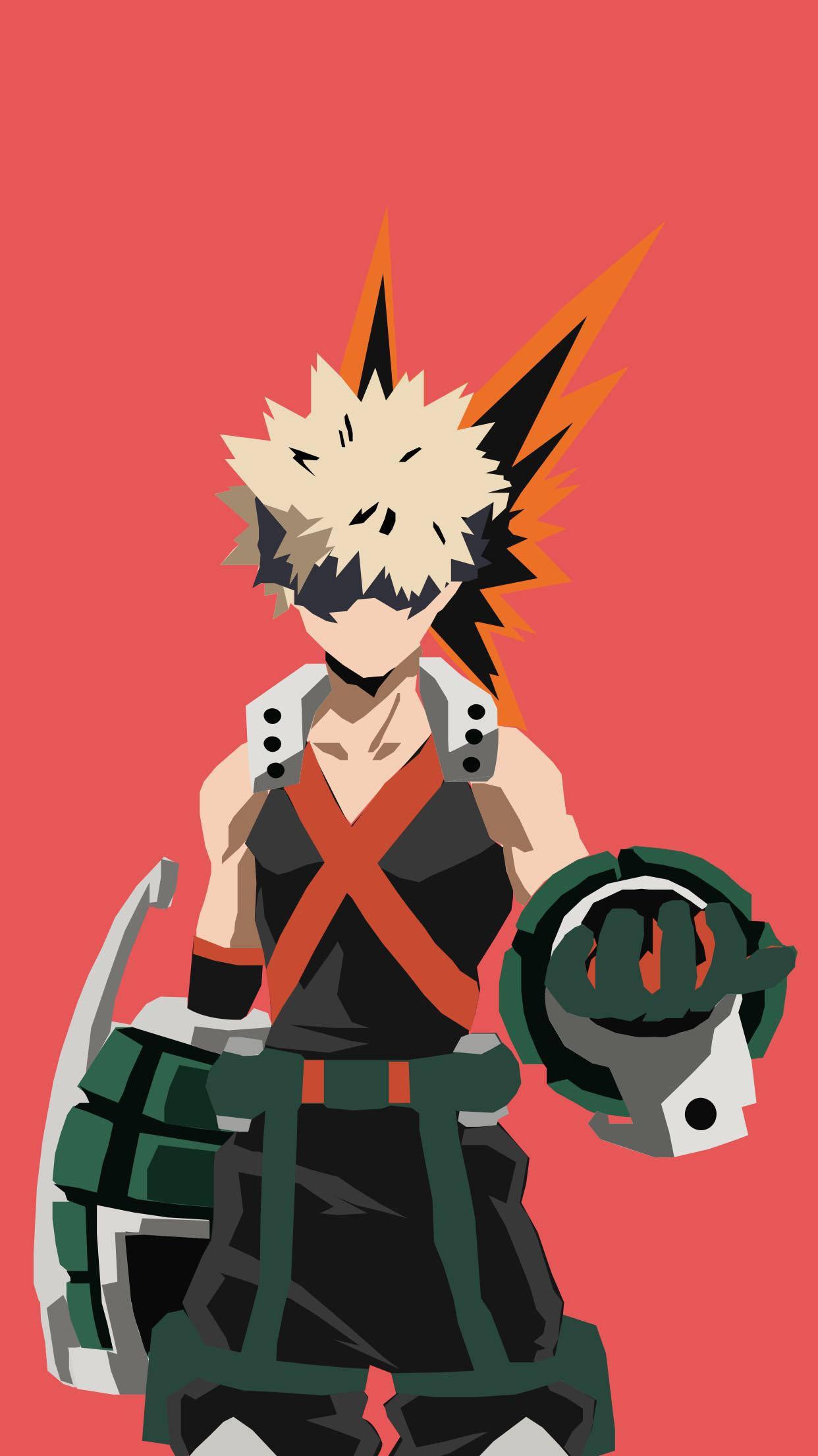 1242x2208 Download Minimalist Katsuki Bakugou Wallpaper