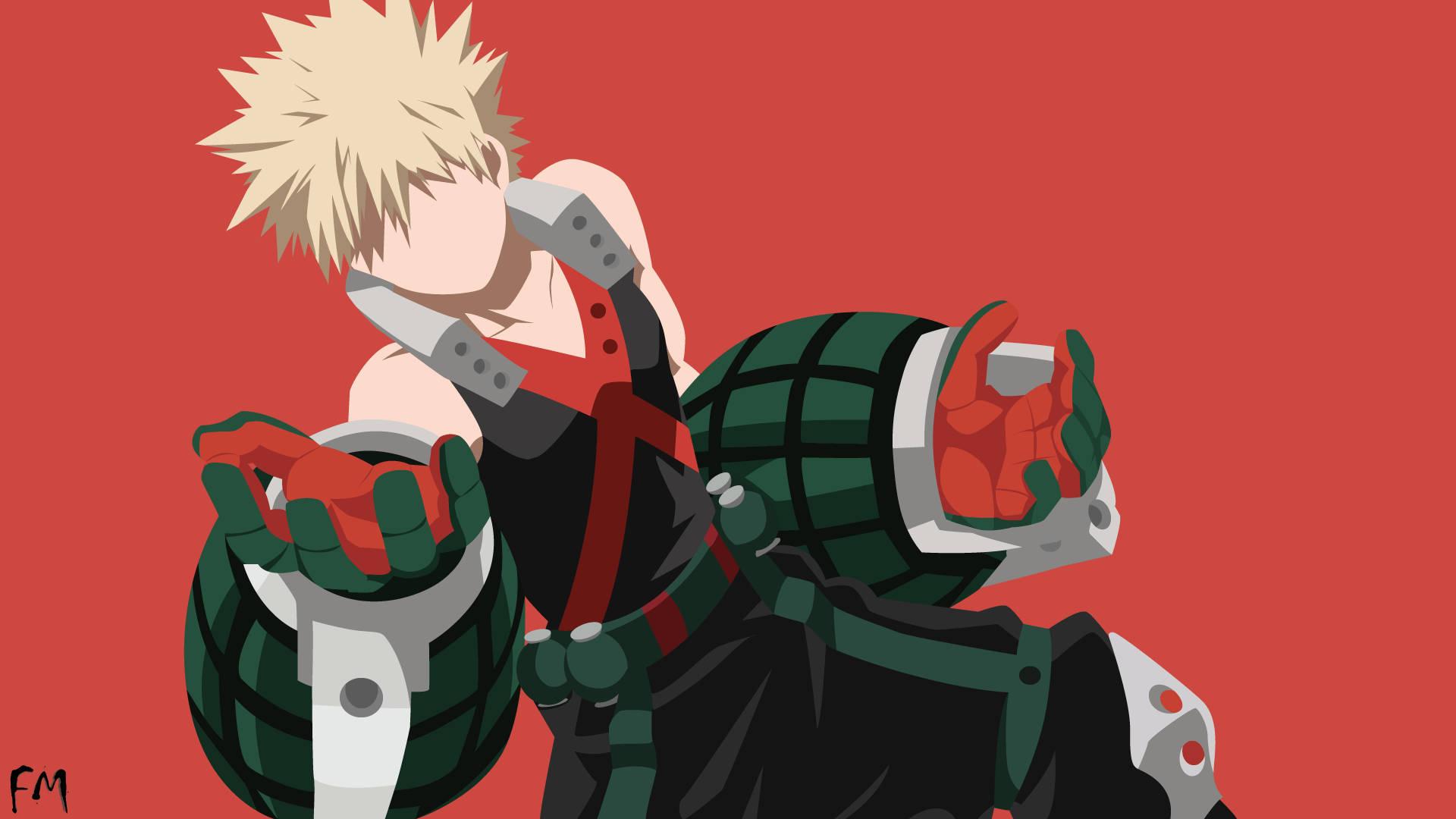1920x1080 Download Minimal Pink Bakugou Wallpaper
