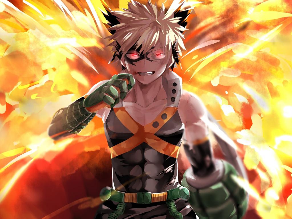 1024x768 Wallpaper anime, katsuki bakugou, anime boy desktop wallpaper, HD image, picture, background, e490f8