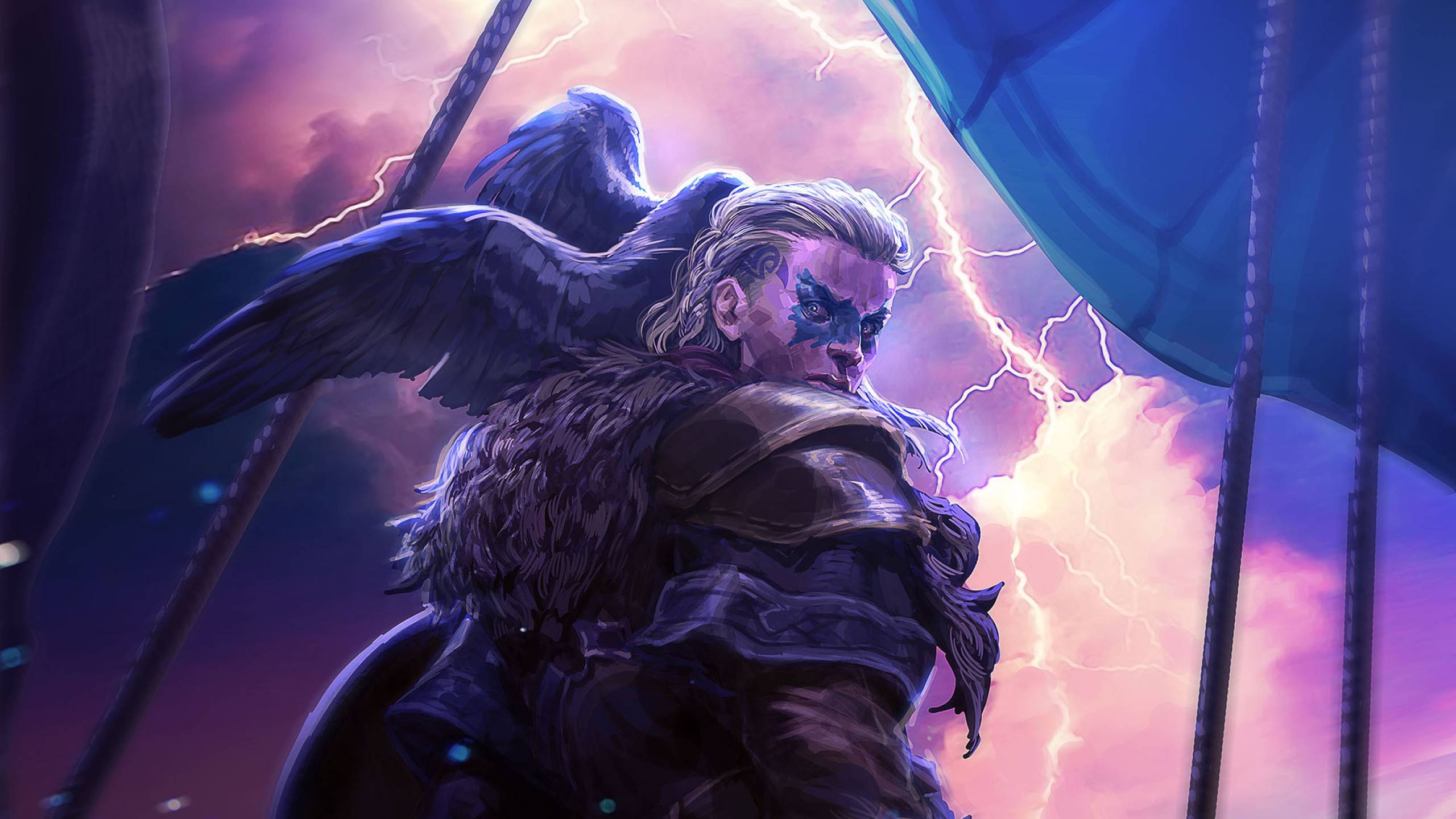 2560x1440 Viking Valhalla AC Art 1440P Resolution Wallpaper, HD Games 4K Wallpaper, Image, Photo and Background