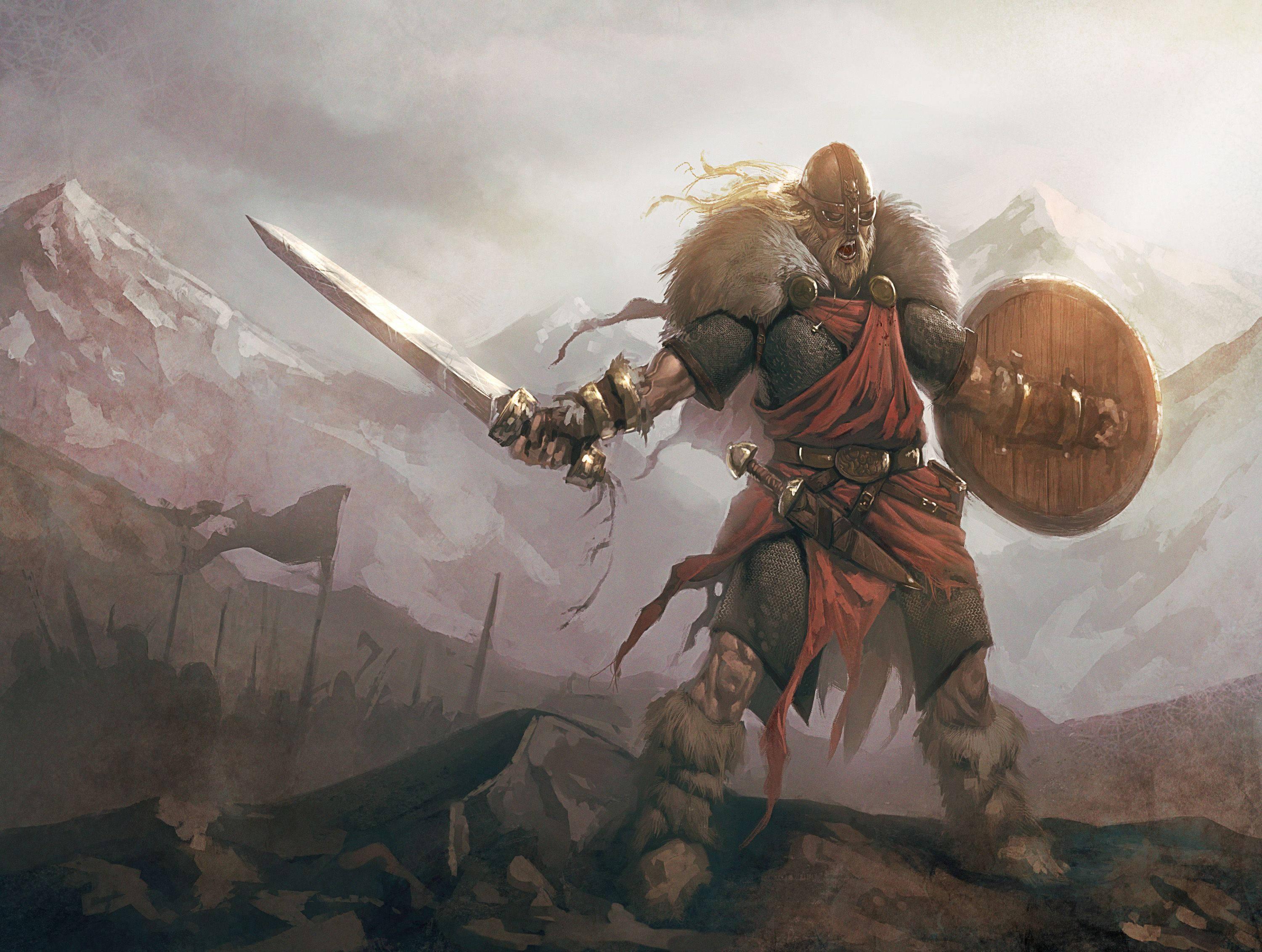3000x2263 Download Viking Warrior HD Art Wallpaper