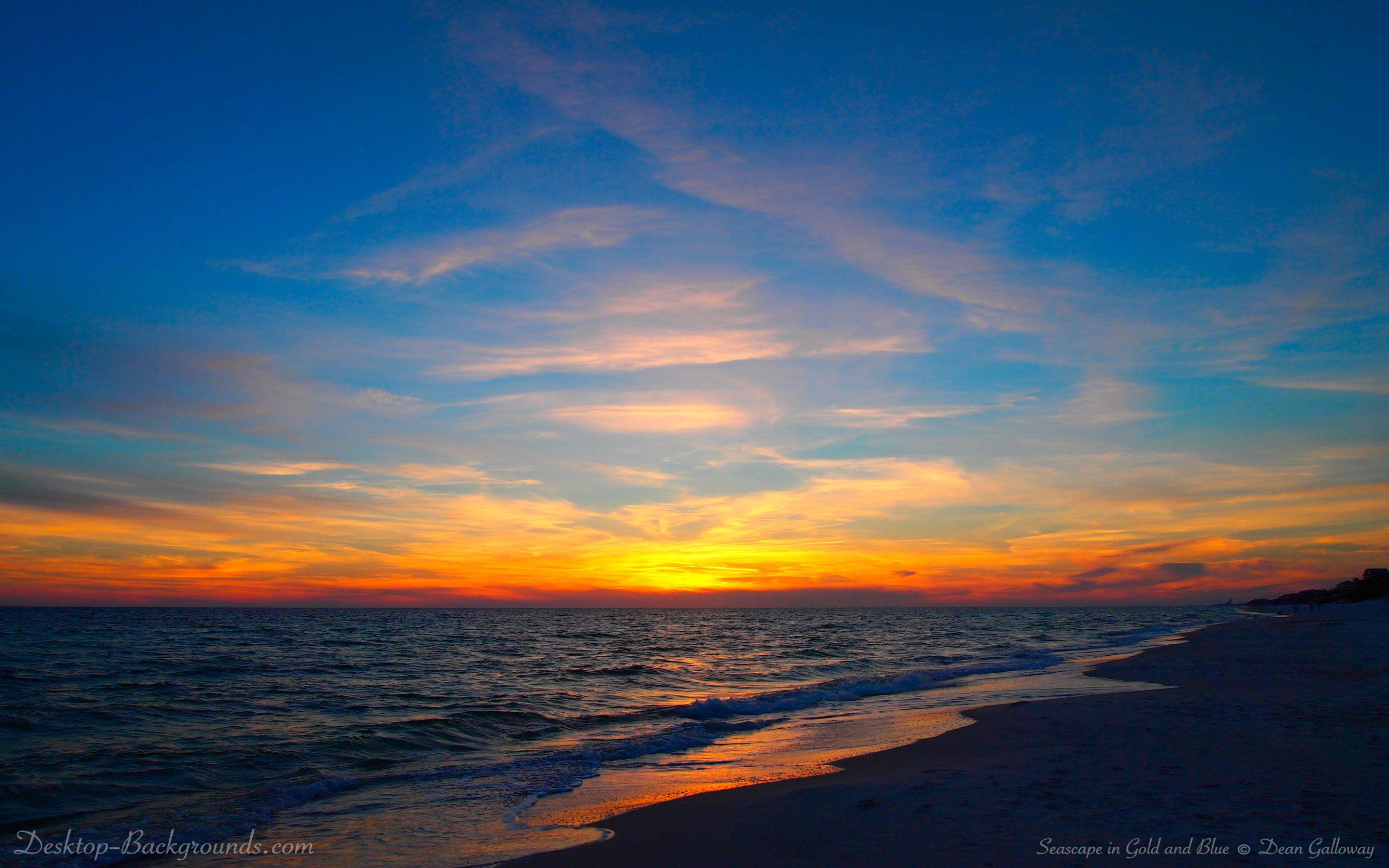 2880x1800 Seascape In Gold And Blue Desktop