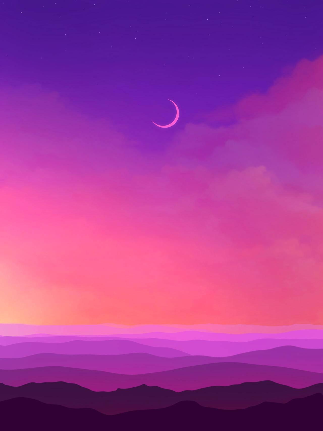 1280x1707 Download Moon Pink Aesthetic Wallpaper