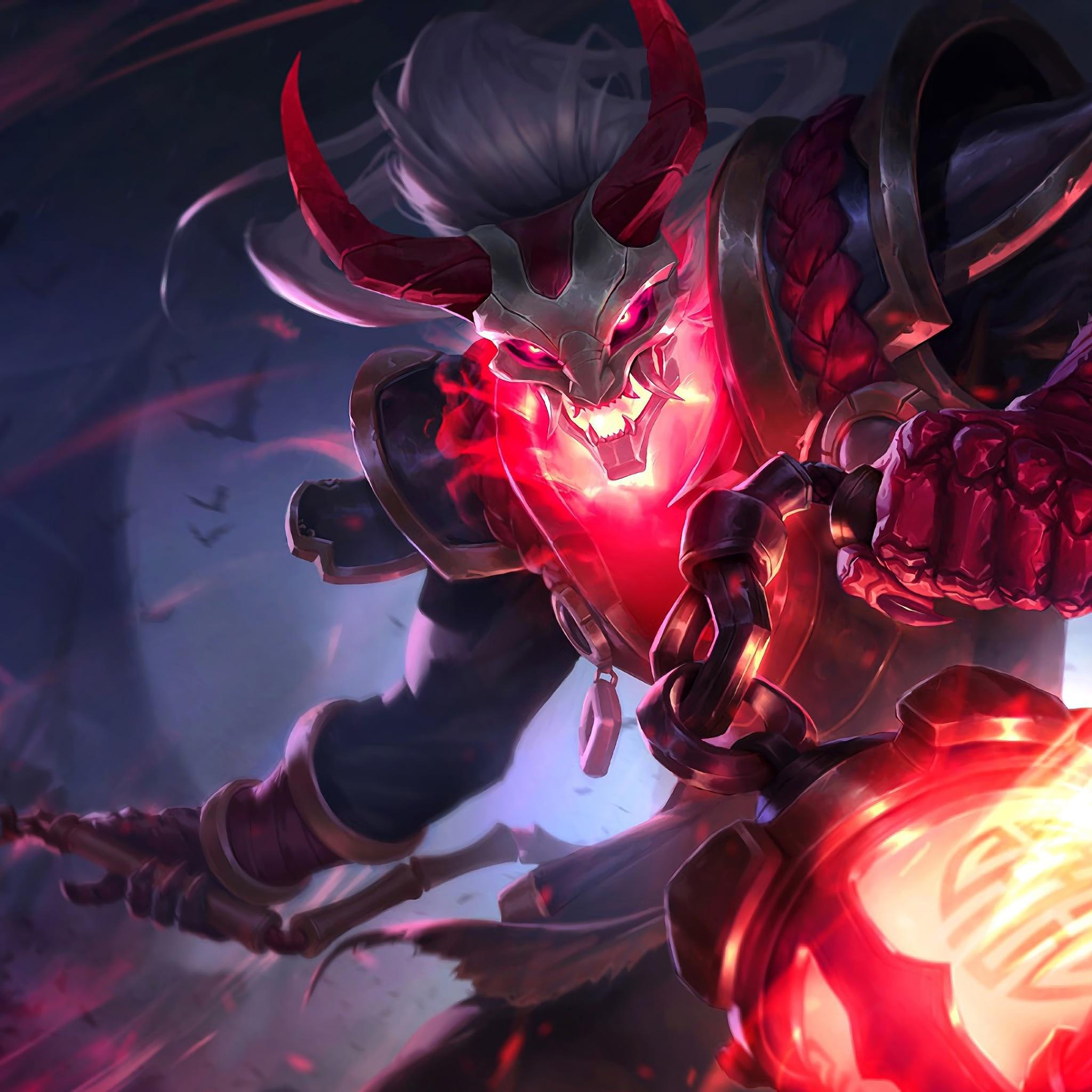 2048x2048 Wallpaper 4k Blood Moon Thresh LoL Splash Art League of Legends lol Wallpaper