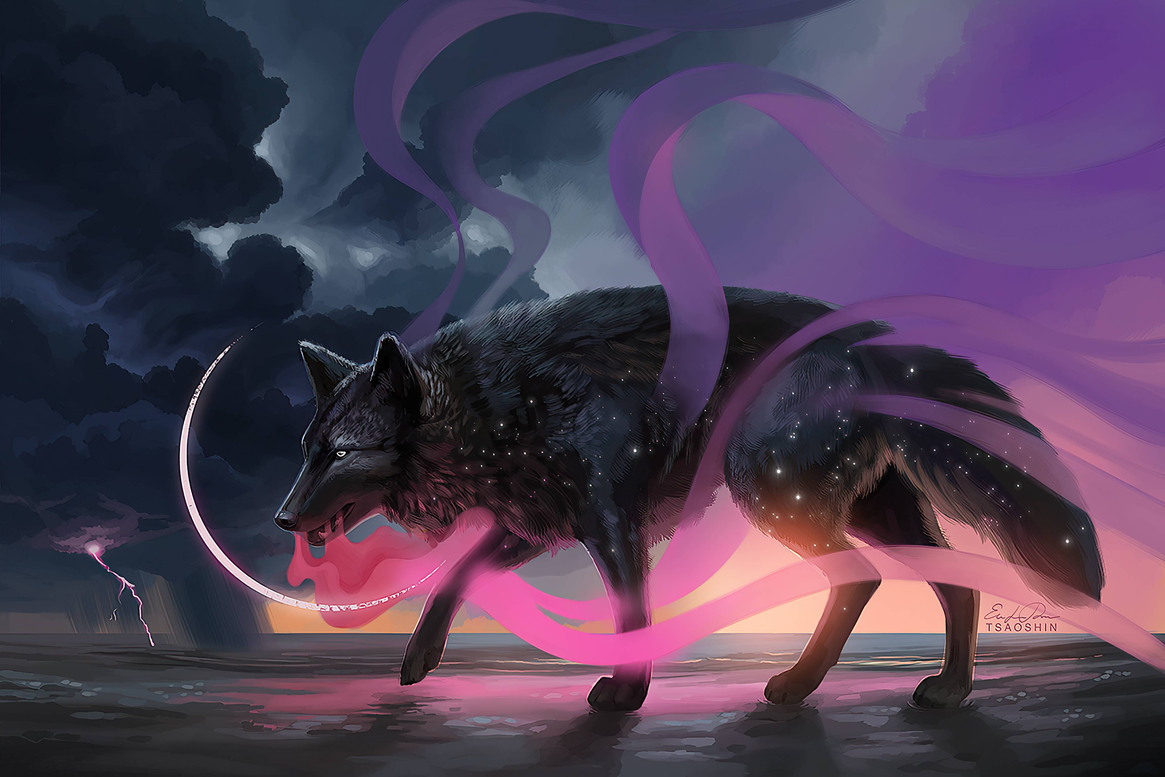 3840x2560 Magical Wolf Dream 4k, HD Artist, 4k Wallpaper, Image, Background, Photo and Picture