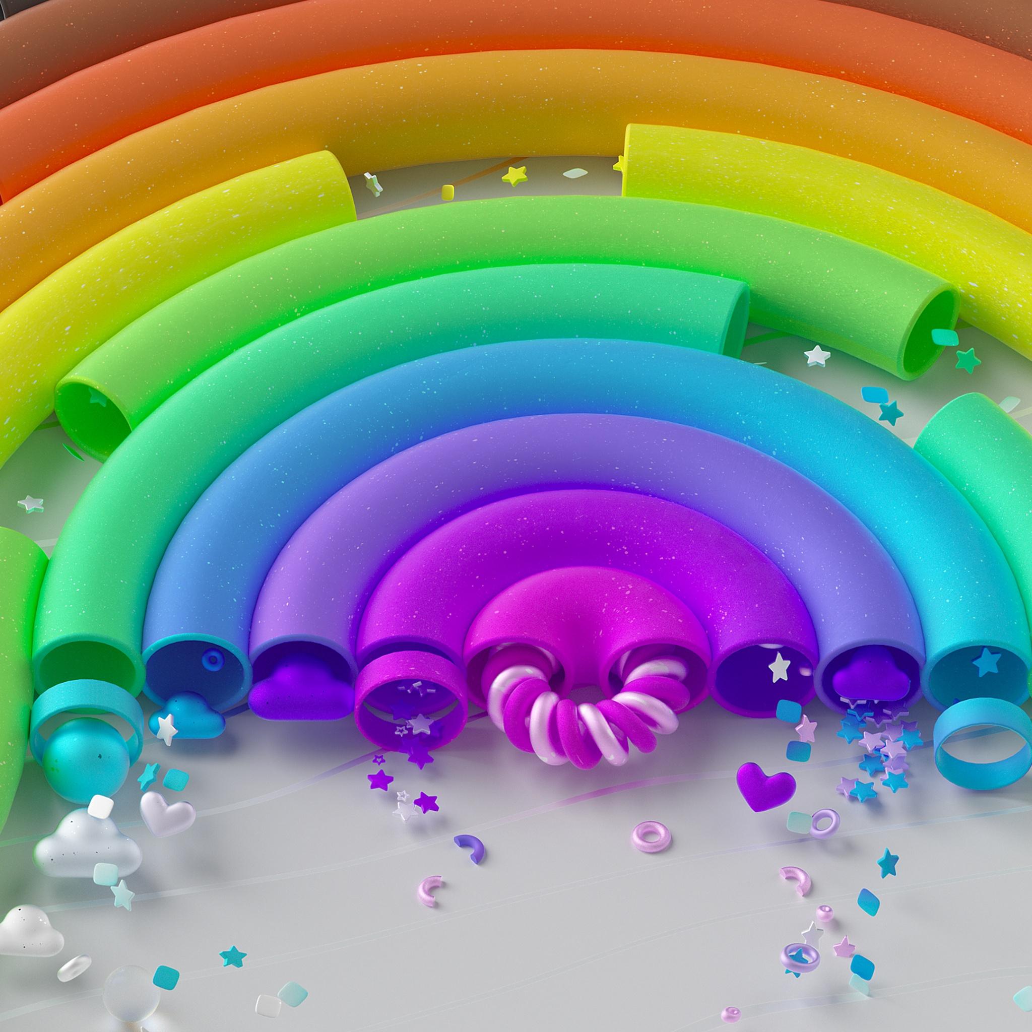 2048x2048 Microsoft Pride Wallpaper 4K, Microsoft Design, Abstract