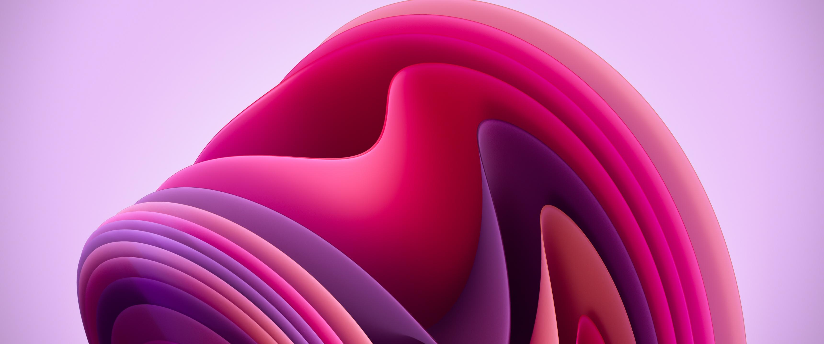 3440x1440 Windows 11 Wallpaper 4K, Flow, Light, Abstract
