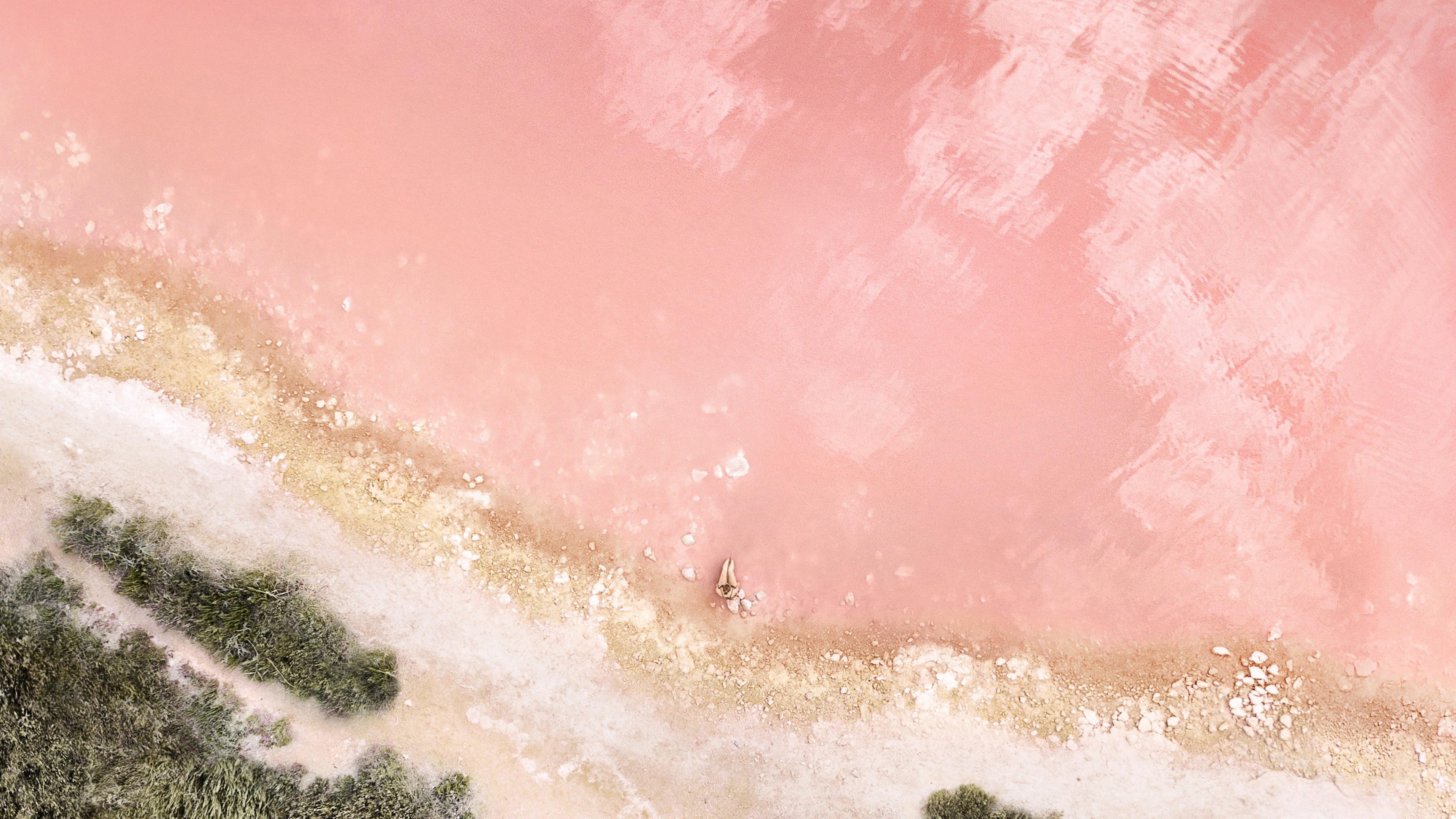 4480x2520 Beach Wallpaper 4K, Seashore, Baby pink, Nature