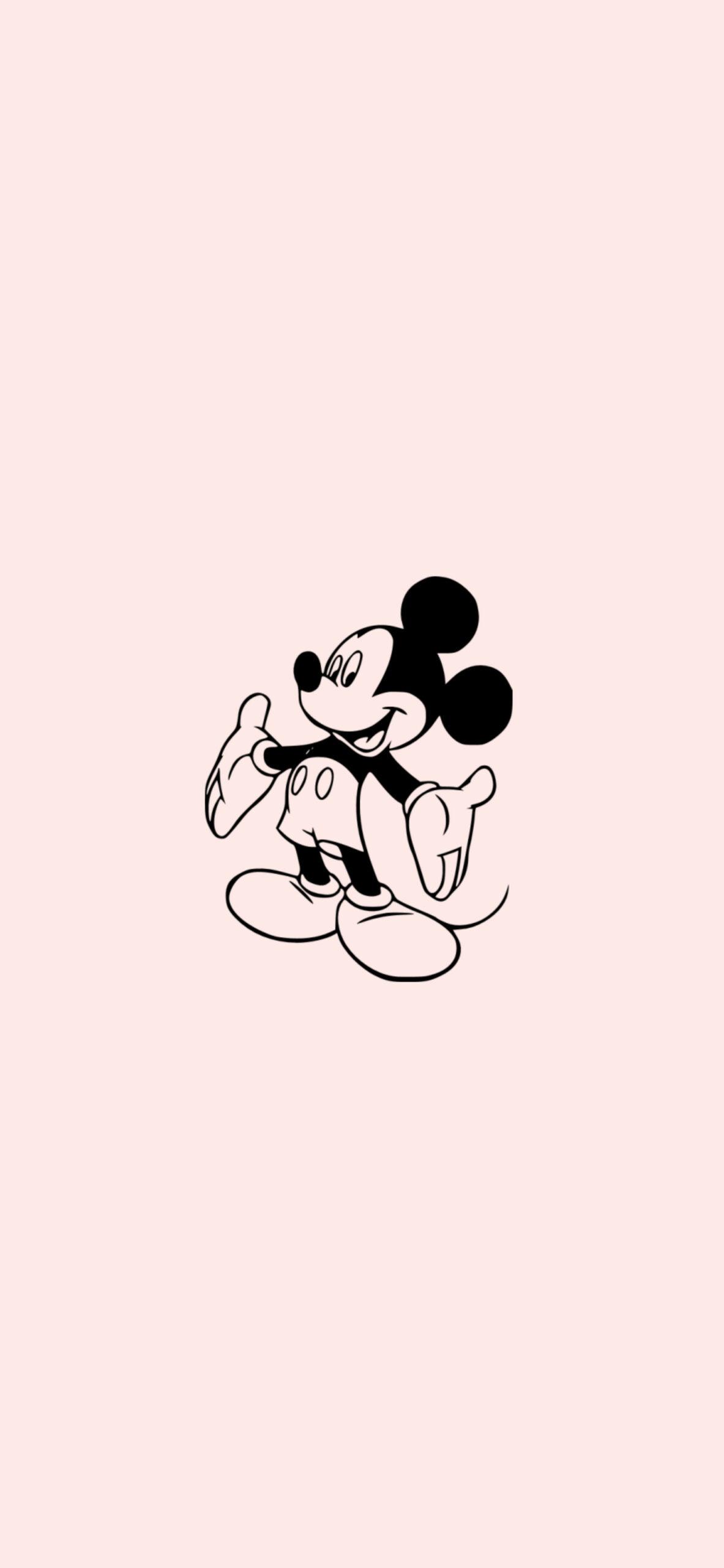1183x2560 Mickey Mouse Light Pink Wallpaper Mouse Wallpaper 4k