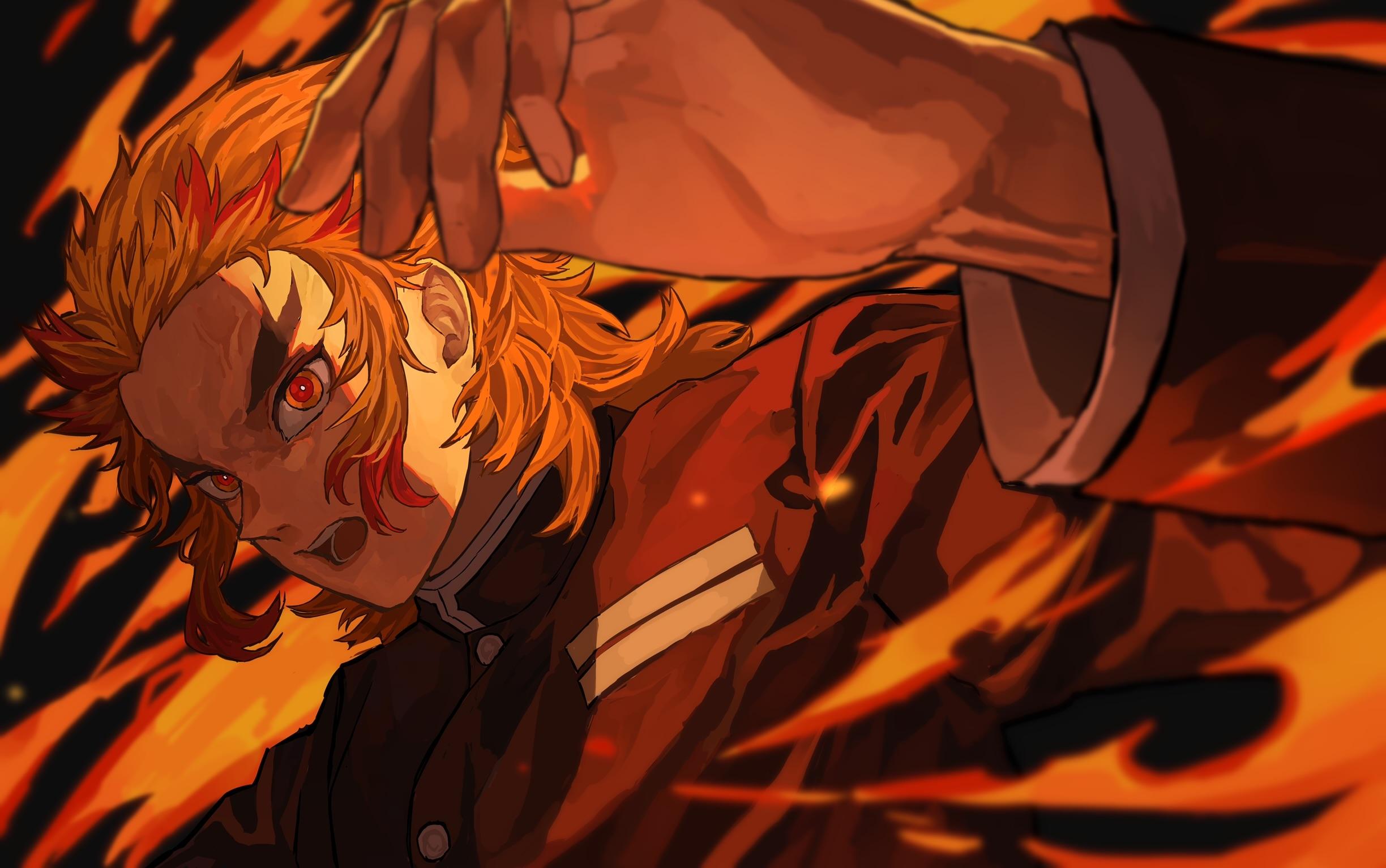 2448x1534 Kyojuro Rengoku HD Demon Slayer