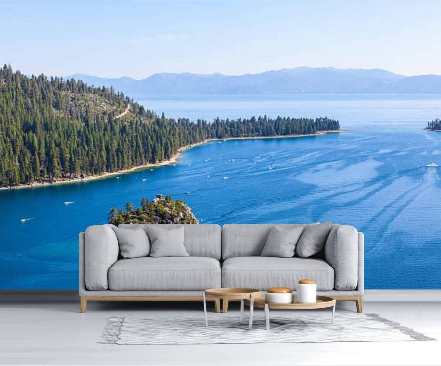 1500x1248 IJZHFCAZGI Wallpaper Lake Tahoe At Summer Peel & Stick Wallpaper Self Adhesive Removable Wall Mural Poster Sticker Background Wall Decor For Living Room Bedroom : Tools & Home Improvement