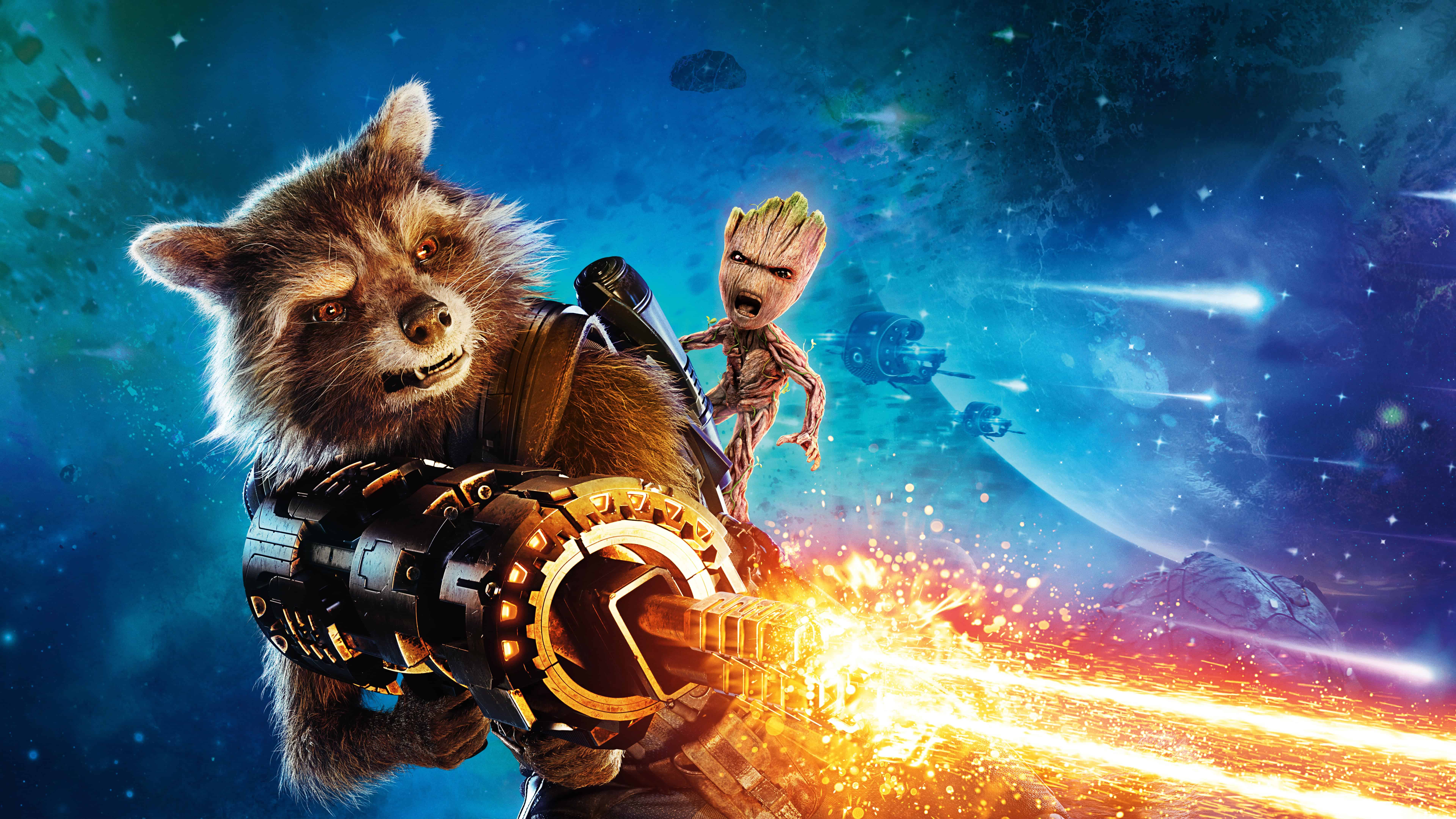 7680x4320 Guardians Of The Galaxy Vol 2 Rocket UHD 8K Wallpaper