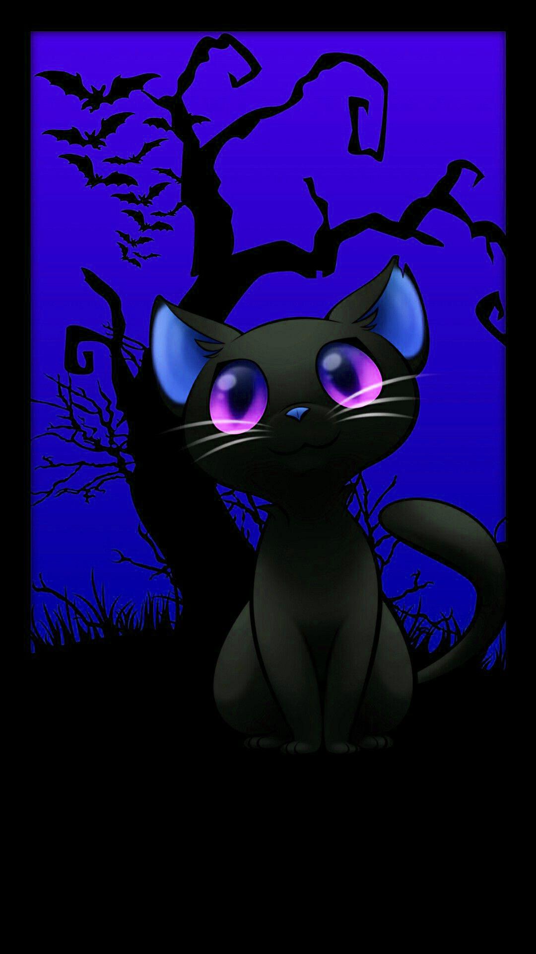 1080x1920 Halloween Cat Wallpaper