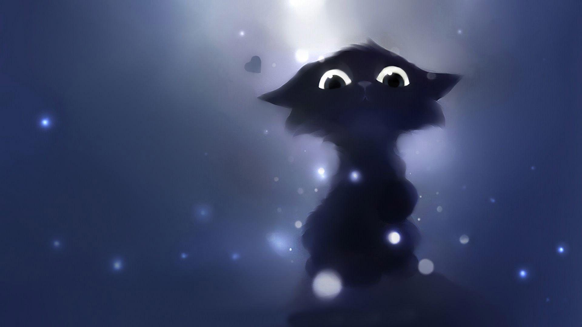 1920x1080 Dark Cat Wallpaper