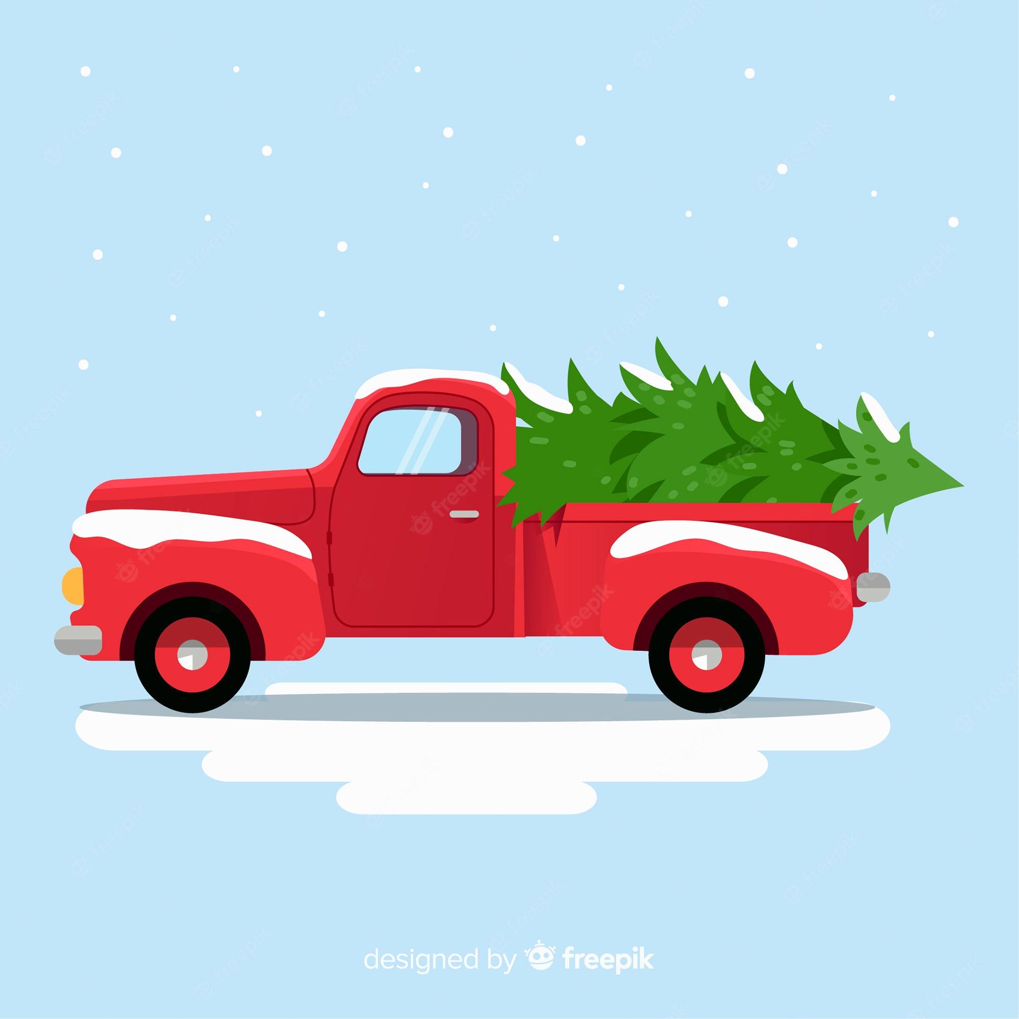 2000x2000 Red truck christmas Image. Free Vectors, & PSD