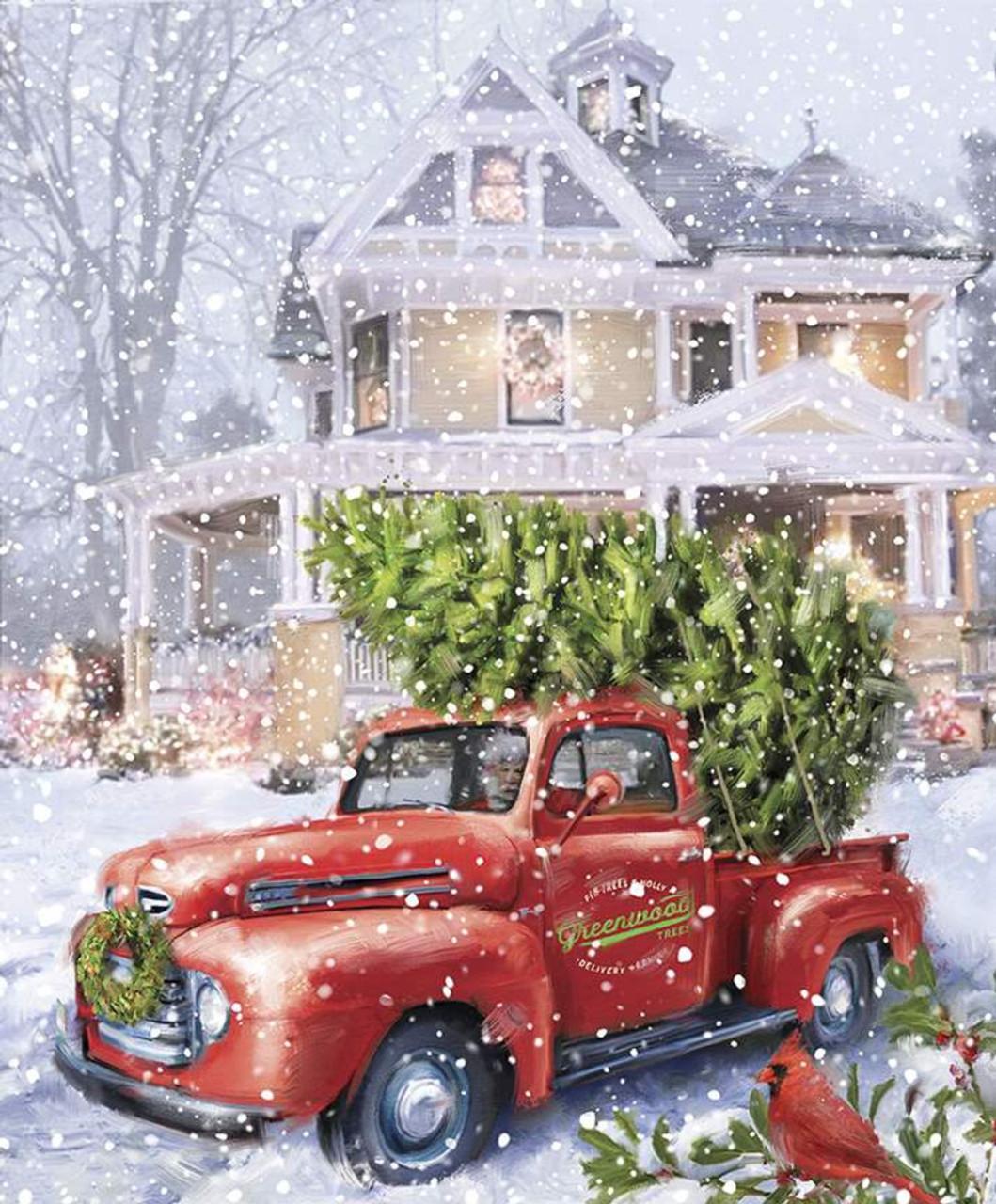 1059x1280 Riley Blake Time is Here Red Truck Panel, Multi Home & Fabric