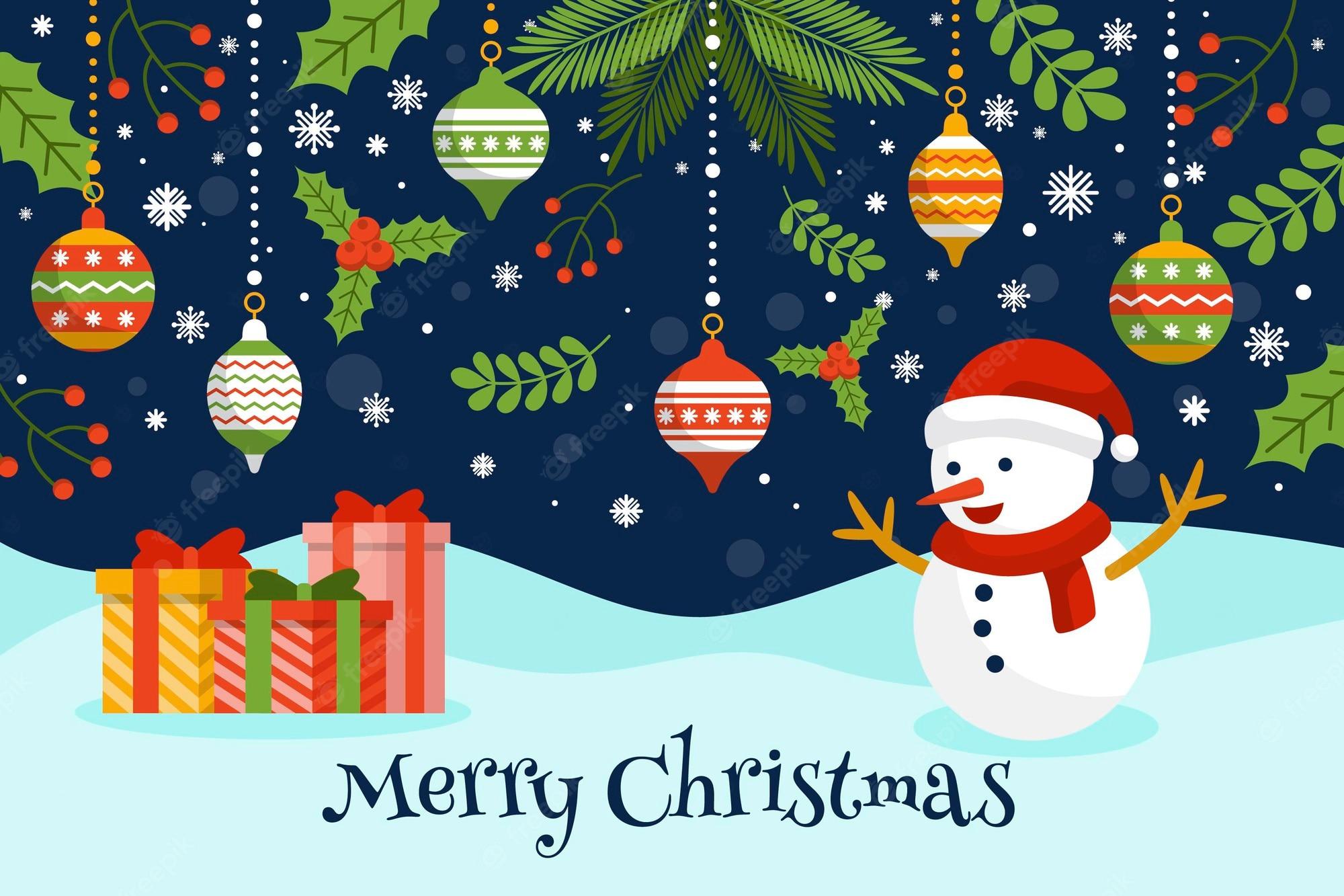 2000x1333 Premium Vector. Merry christmas wallpaper