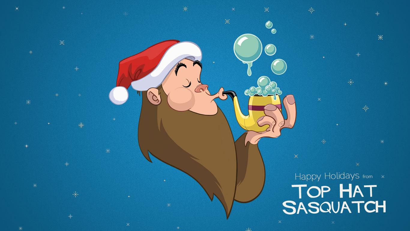 1366x768 Christmas Wallpaper from Top Hat Sasquatch. Top Hat Sasquatch