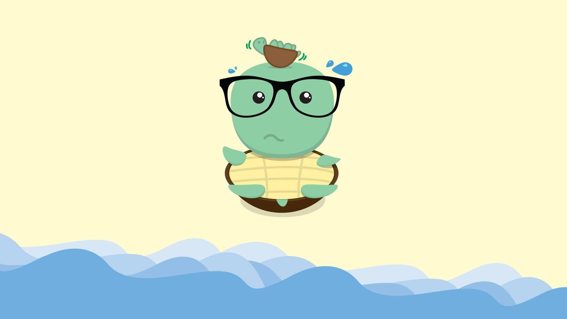 1920x1080 Download Nerd Cute Green Turtle Wallpaper
