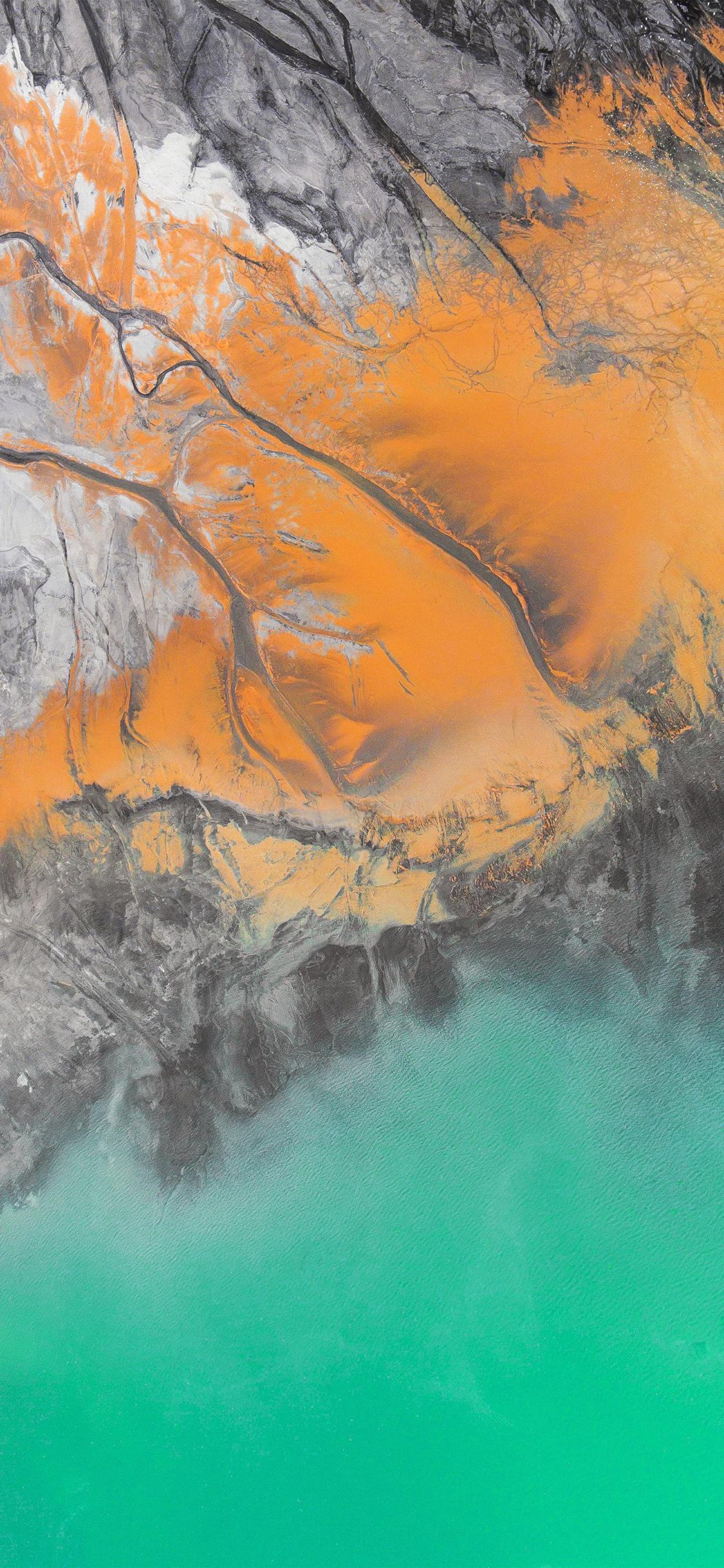 1125x2436 earthview nature green orange