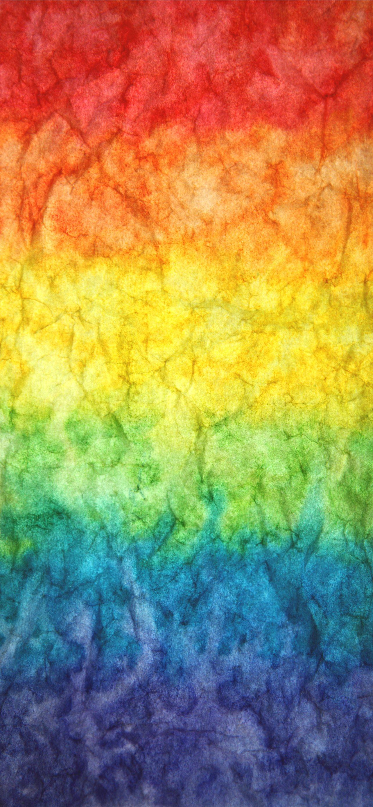 1284x2778 orange green and blue abstract painting iPhone Wallpaper Free Download