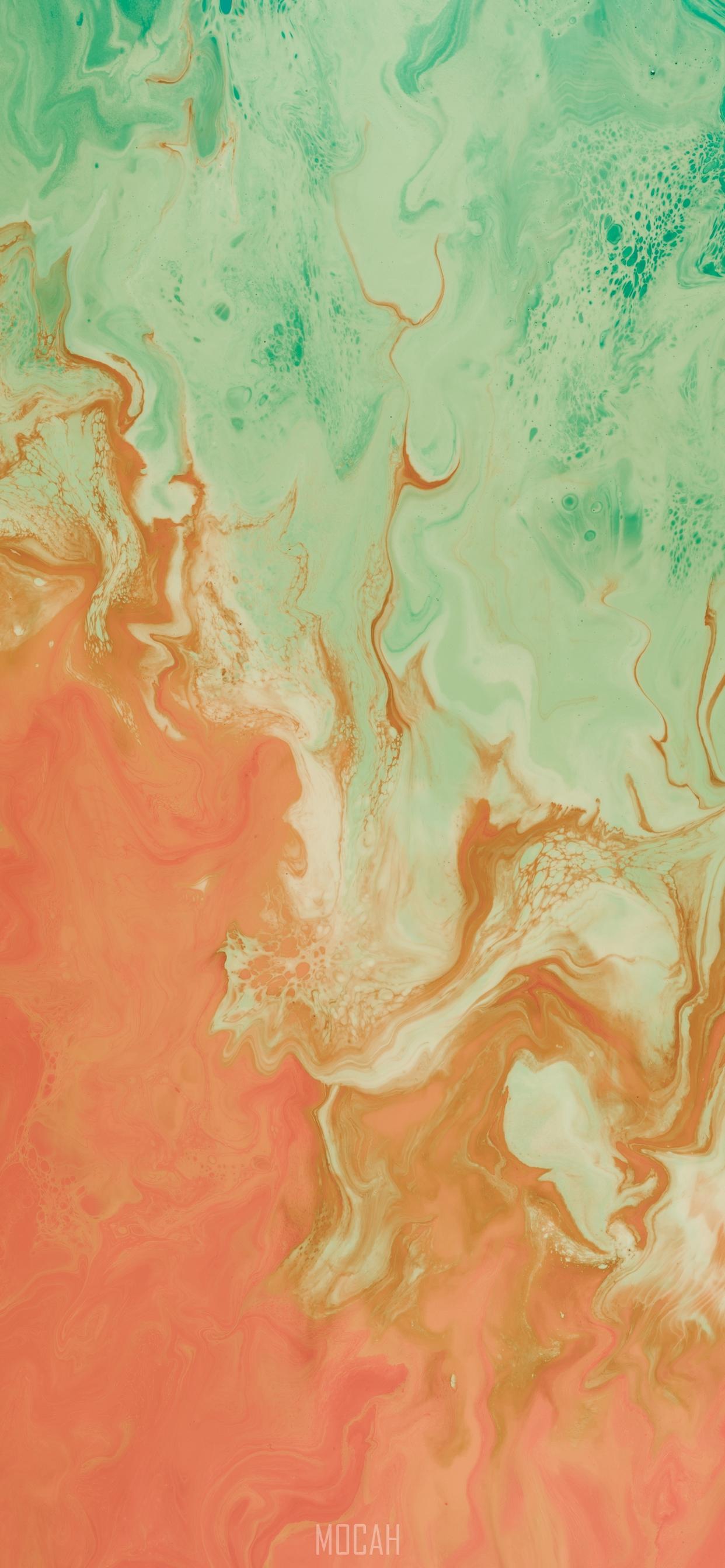 1242x2688 Green, Orange, Painting, Pink, Art, Apple iPhone XS Max wallpaper download, 1242x2688 Gallery HD Wallpaper