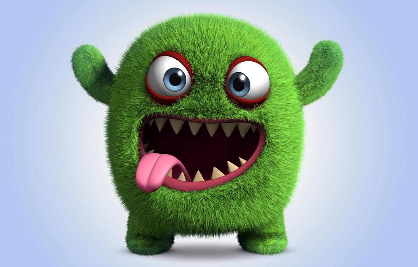 1332x850 Wallpaper monster, monster, smile, cartoon, character, funny, cute, fluffy image for desktop, section рендеринг