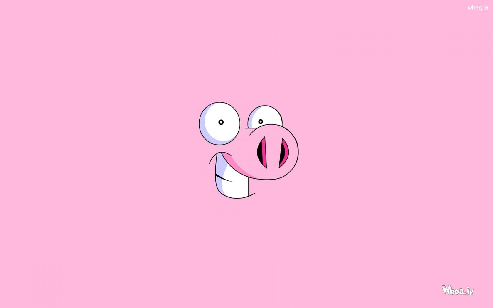 1680x1050 Pink Pig Funny Smile HD Cartoon Funny Wallpaper