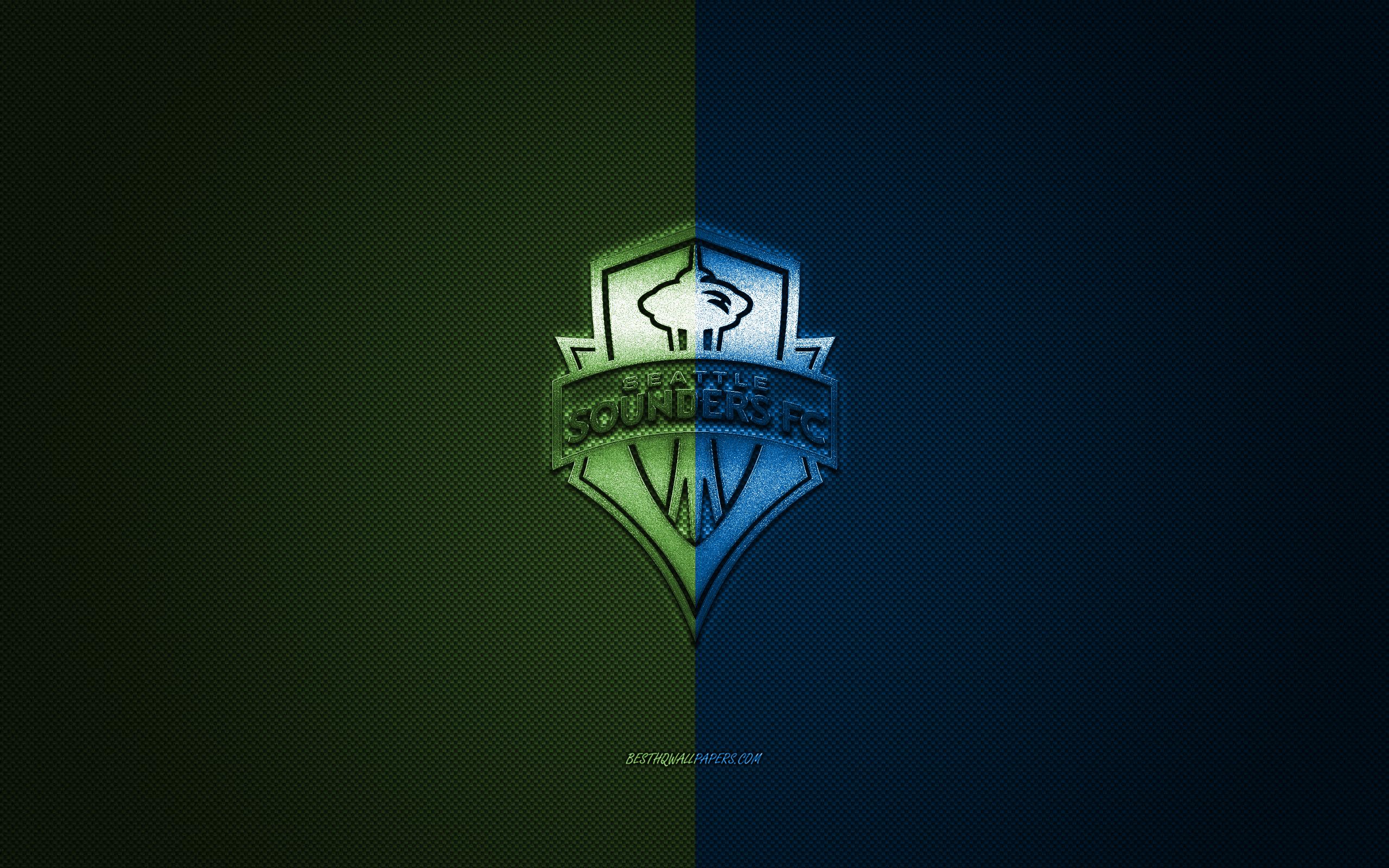 2560x1600 Download Wallpaper Seattle Sounders FC, MLS, American Soccer Club, Major League Soccer, Blue Green Logo, Blue Green Carbon Fiber Background, Football, Seattle, Washington, USA, Seattle Sounders Logo, Soccer For Desktop With Resolution 2560x1600. High