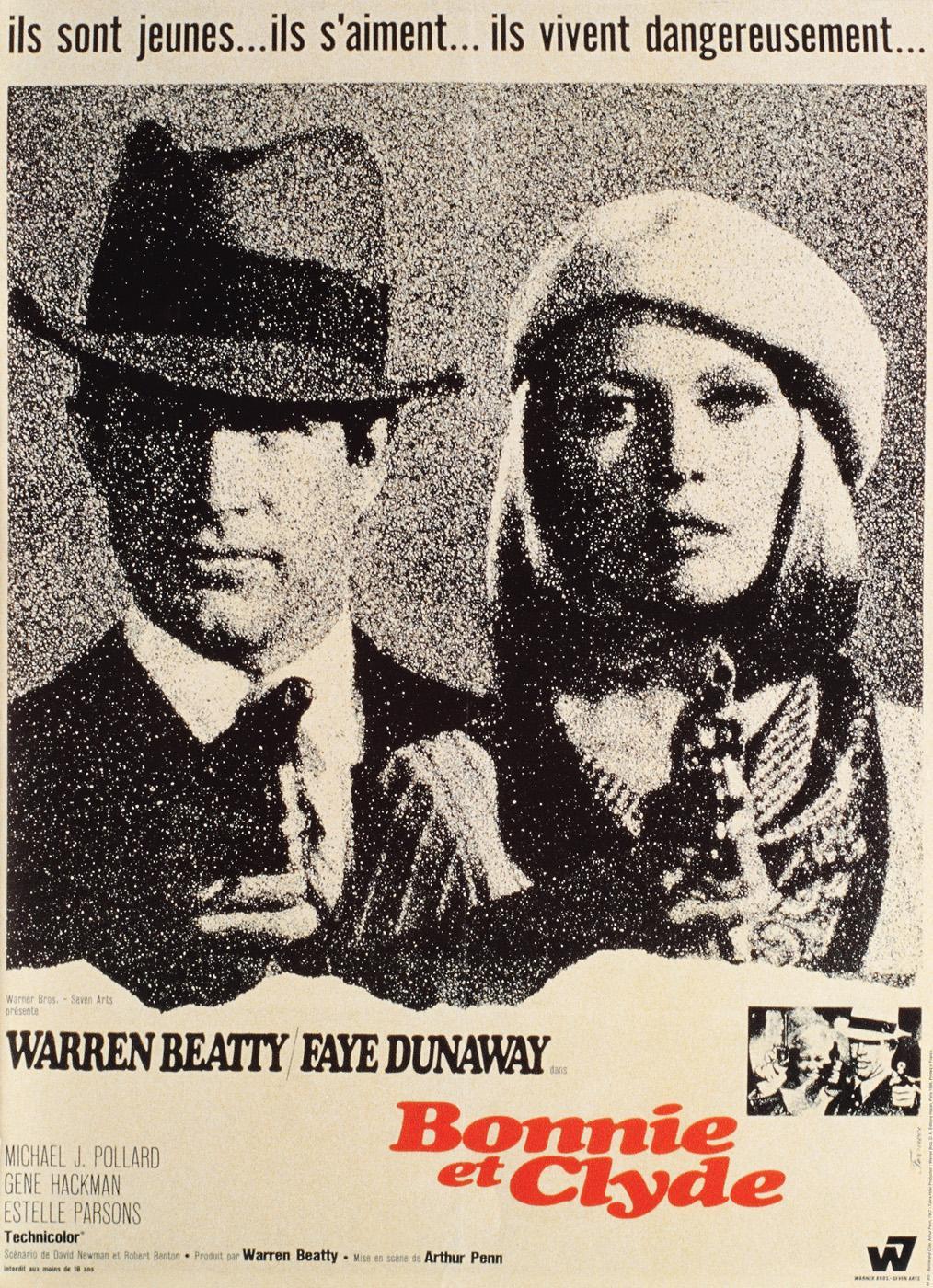 1014x1400 Sold Price: Movie poster for Bonnie and Clyde, with Warren Beatty and Faye Dunaway , directed by Arthur Penn Paris, 1967 0120 7:00 PM EEST