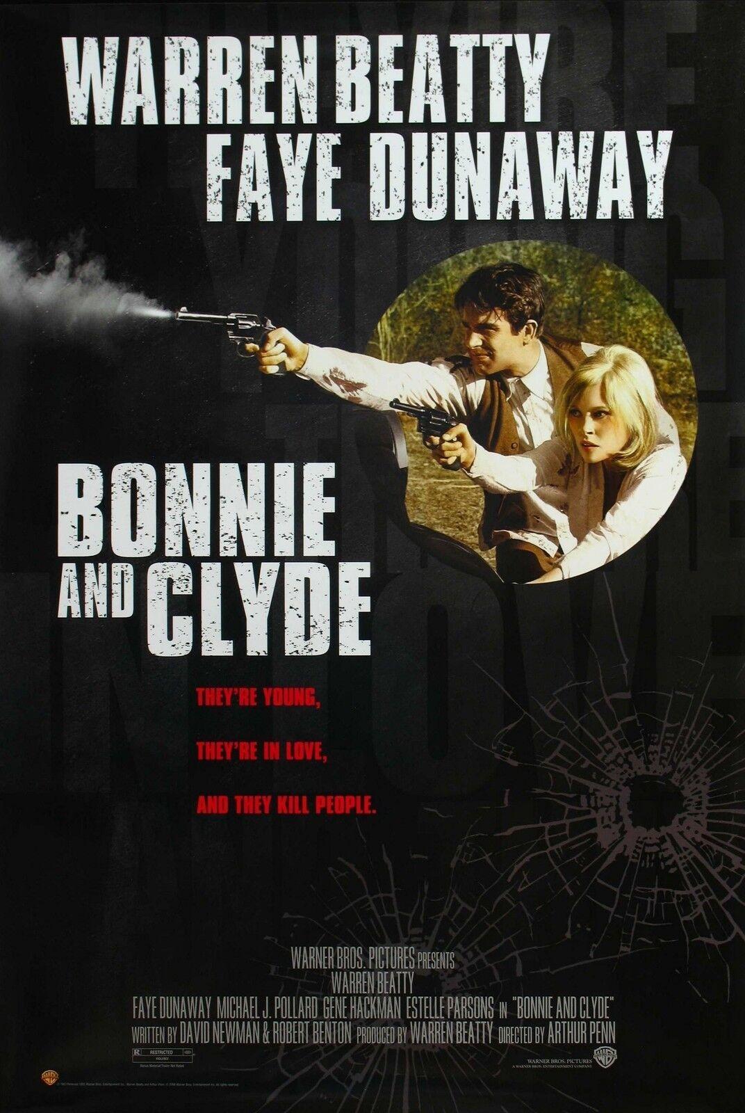 1072x1600 BONNIE AND CLYDE Movie Poster 1967 Warren Beatty Faye Dunaway Gangster Mafia Mob
