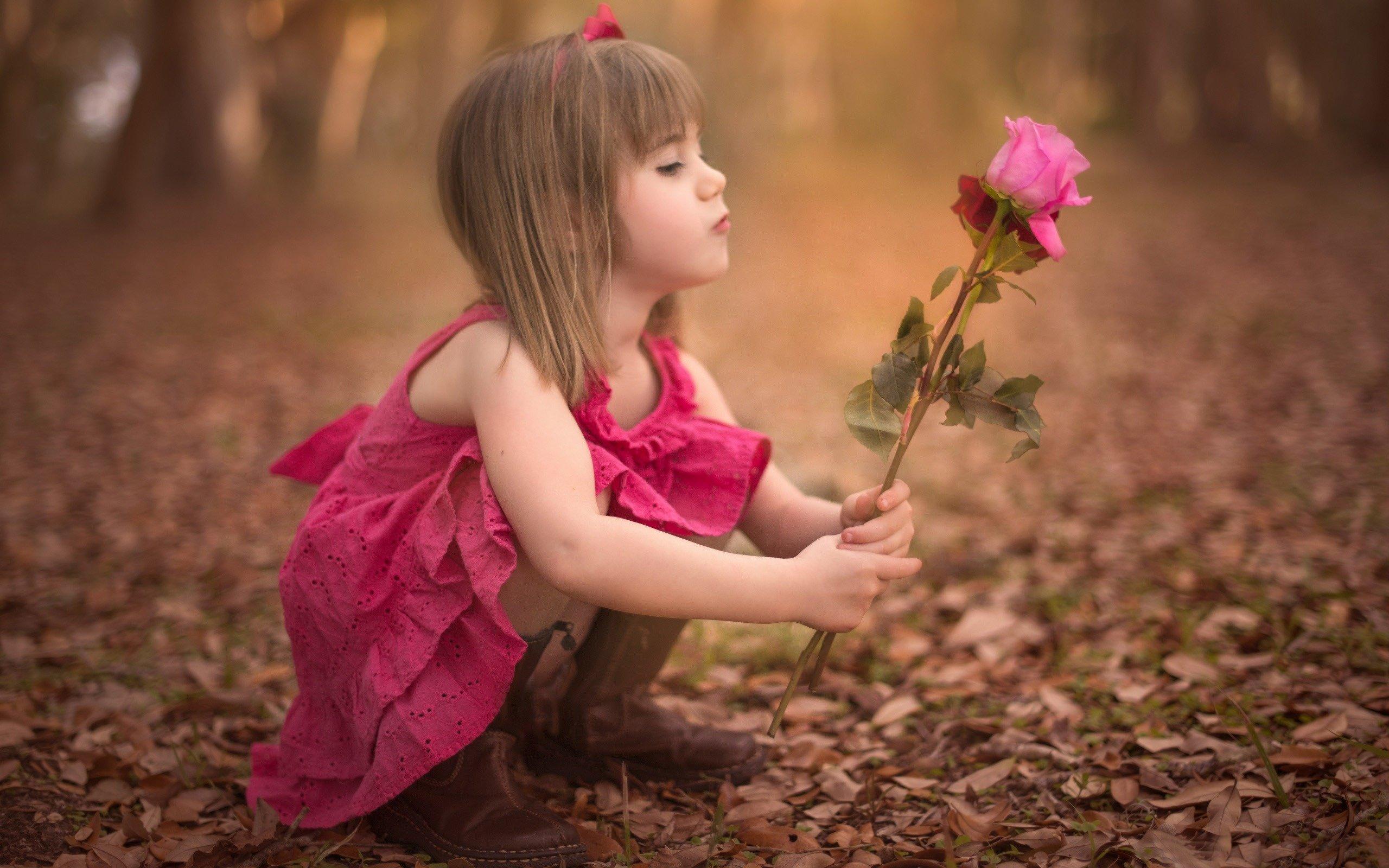2560x1600 girl, Flower, Rose, Baby, Fall, Girl, Flower, Rose, Baby, Autumn, Mood Wallpaper HD / Desktop and Mobile Background