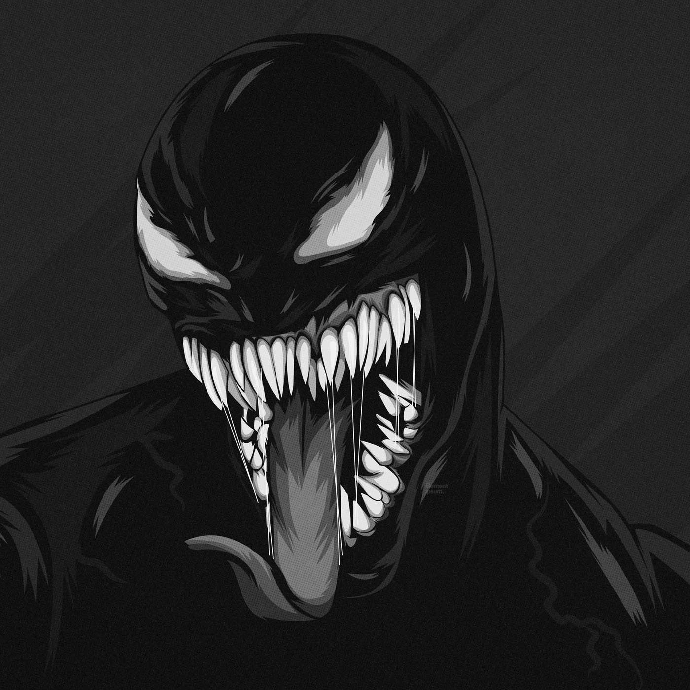 Black and White Venom Wallpapers - Top Free Black and White Venom ...