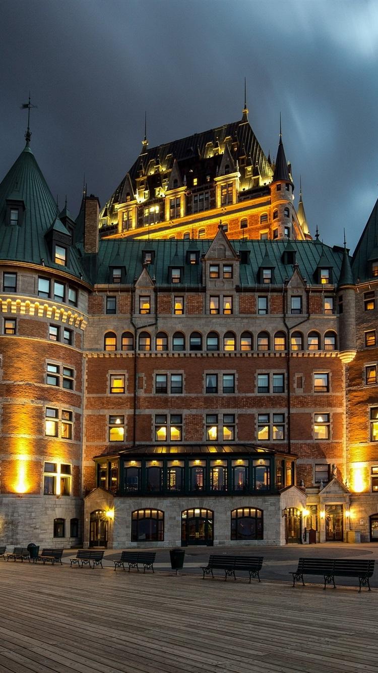 750x1334 Canada, Quebec, City, Night, Buildings, Lights 750x1334 IPhone 8 7 6 6S Wallpaper, Background, Picture, Image