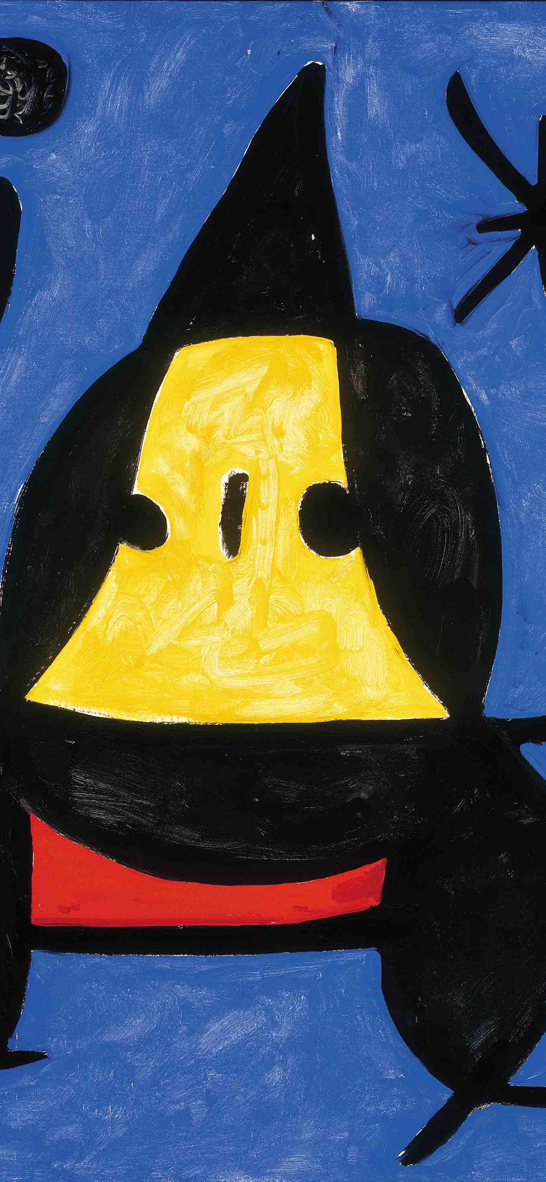 1125x2436 joan miro blue classic paint art illustration