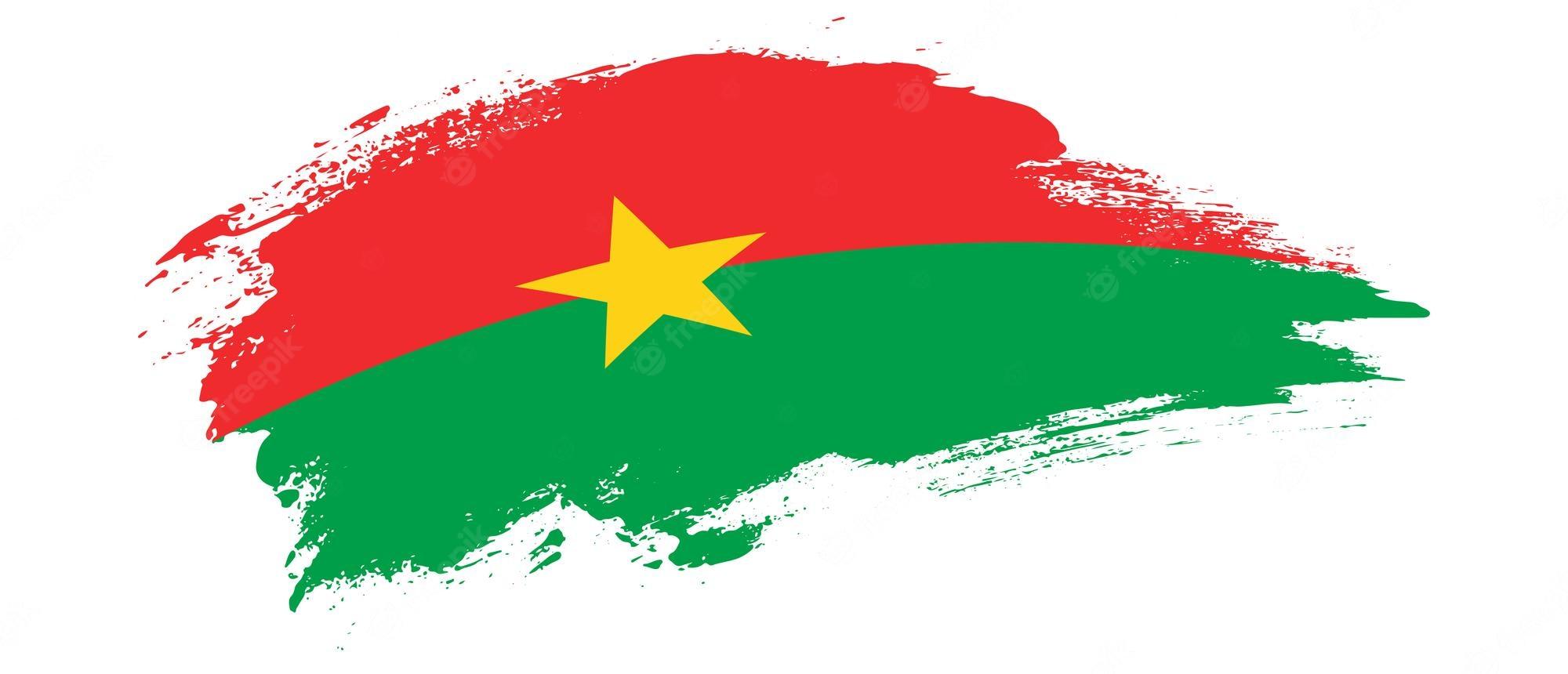 2000x860 Premium Vector. National flag of burkina faso with curve stain brush stroke effect on white background