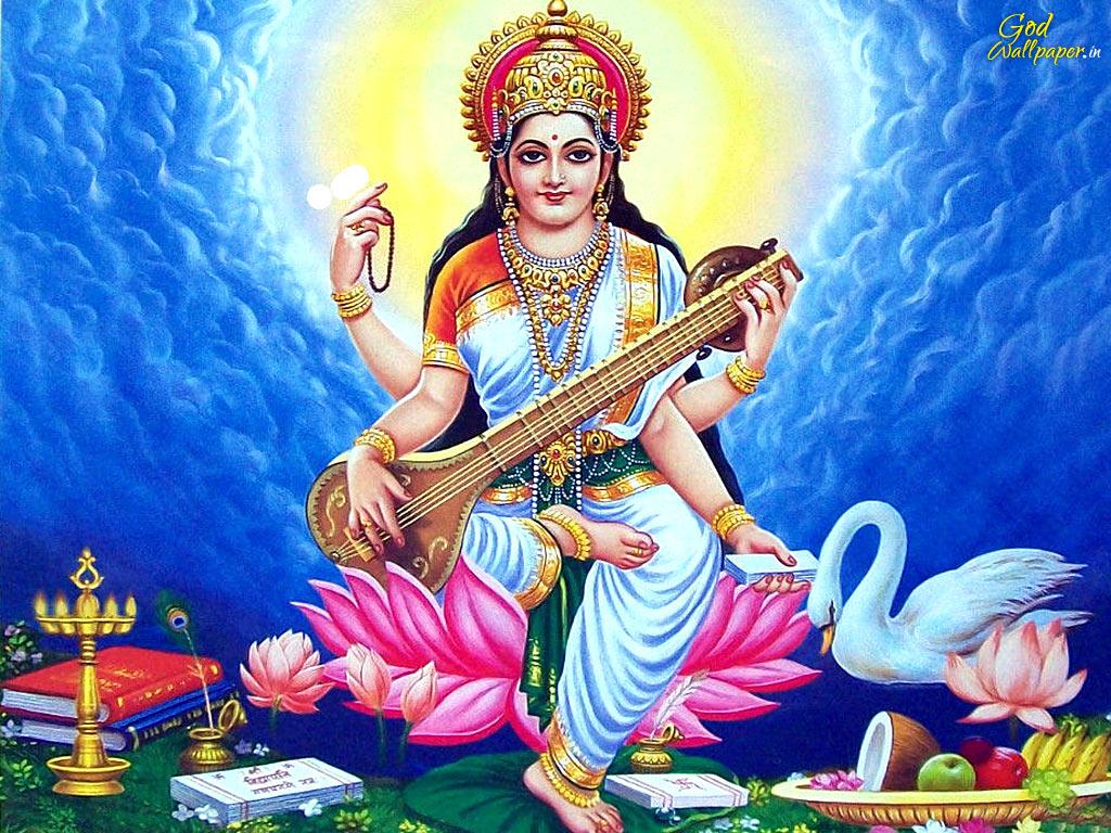 1024x768 Beautiful Saraswati Wallpaper Free Download