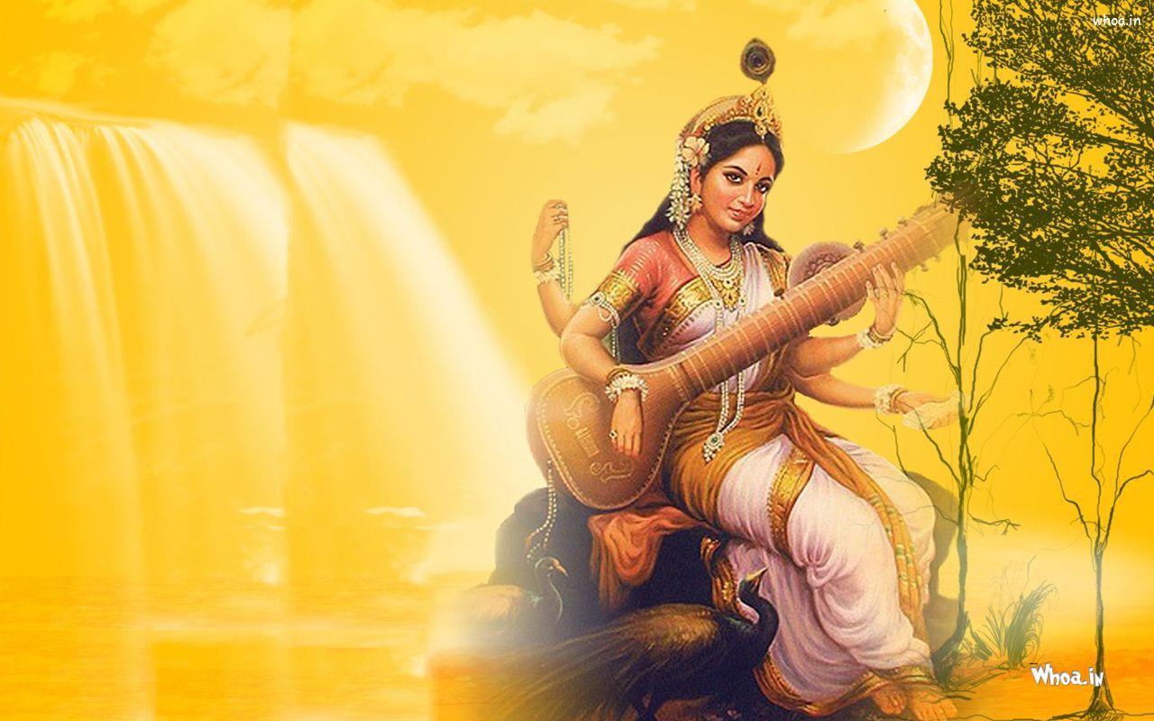 1280x800 Lord Saraswati HD Image & Wallpaper Hindu Goddess Lord Saraswati Lord Saraswati Wallpaper