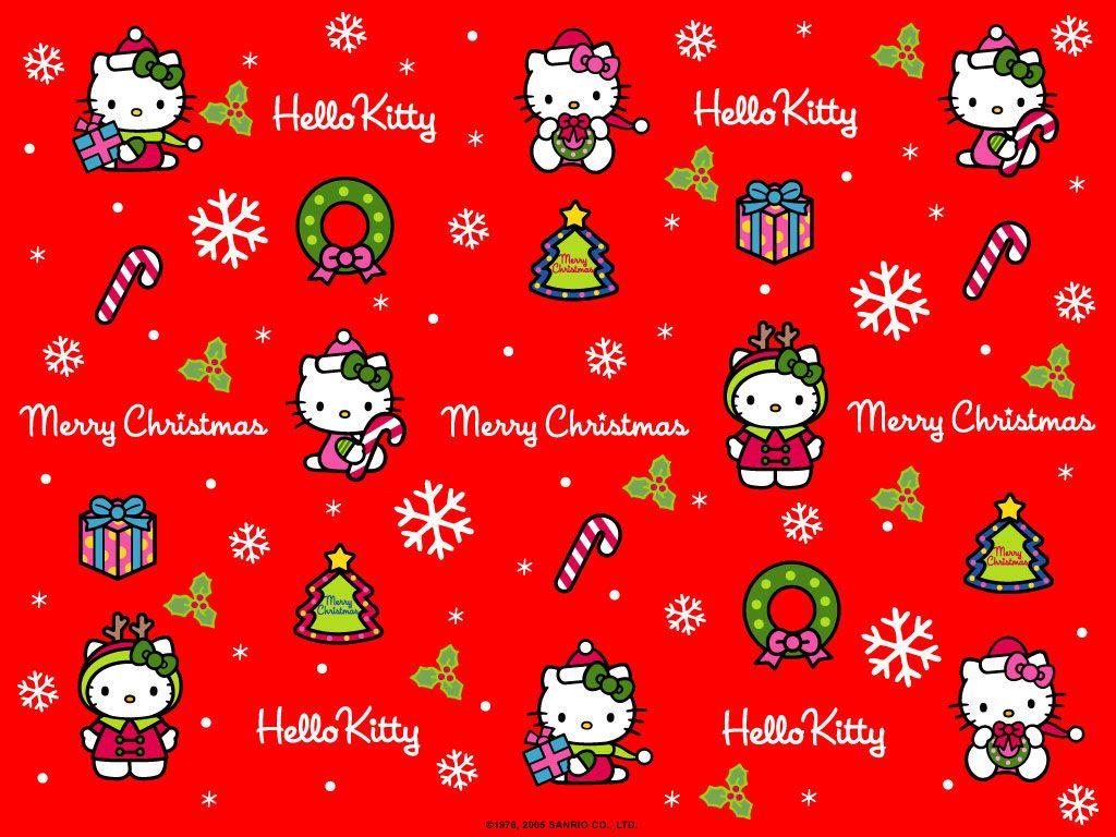 1024x768 Holiday wallpaper. Hello kitty christmas, Hello kitty background, Kawaii christmas