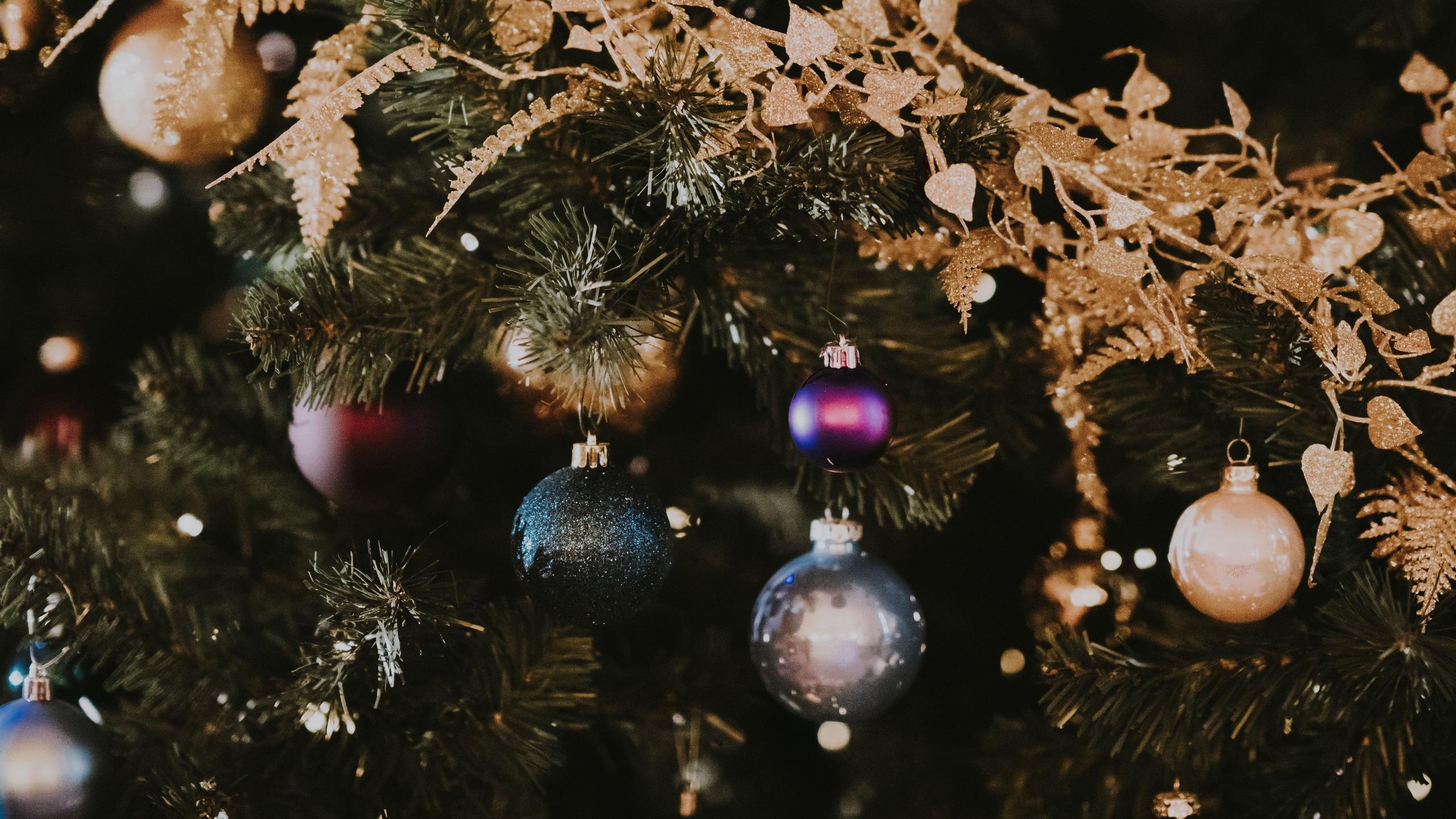 2560x1440 Wallpaper / christmas toys, new year, christmas, christmas tree, decoration, christmas mood, 4k free download