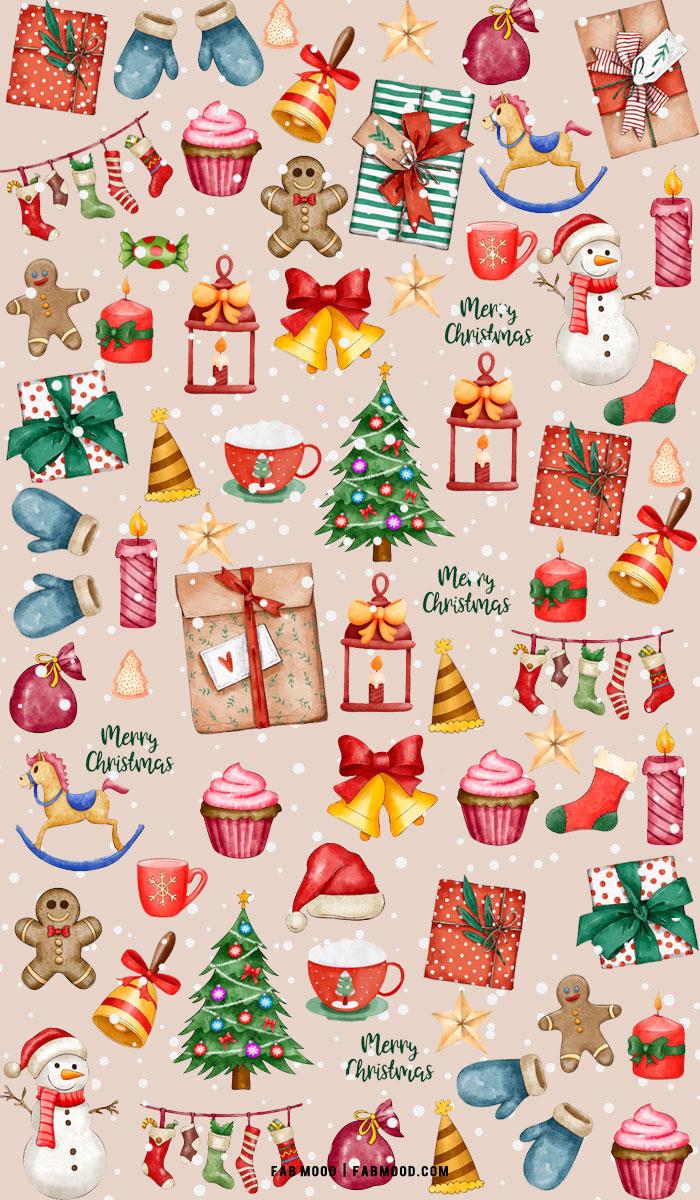 700x1200 Christmas Aesthetic Wallpaper : Vintage Christmas Item Wallpaper for iPhone