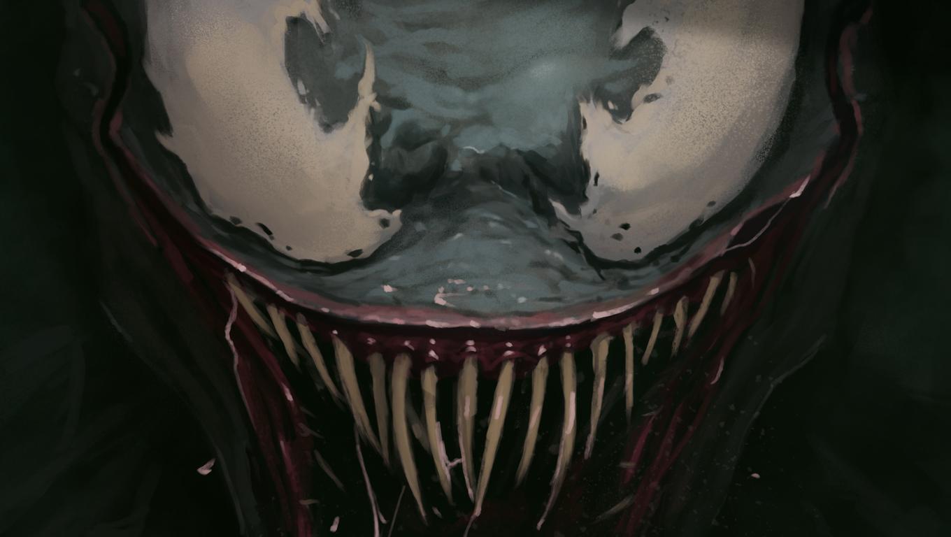 1360x768 Venom Face Closeup Art Laptop HD HD 4k Wallpaper, Image