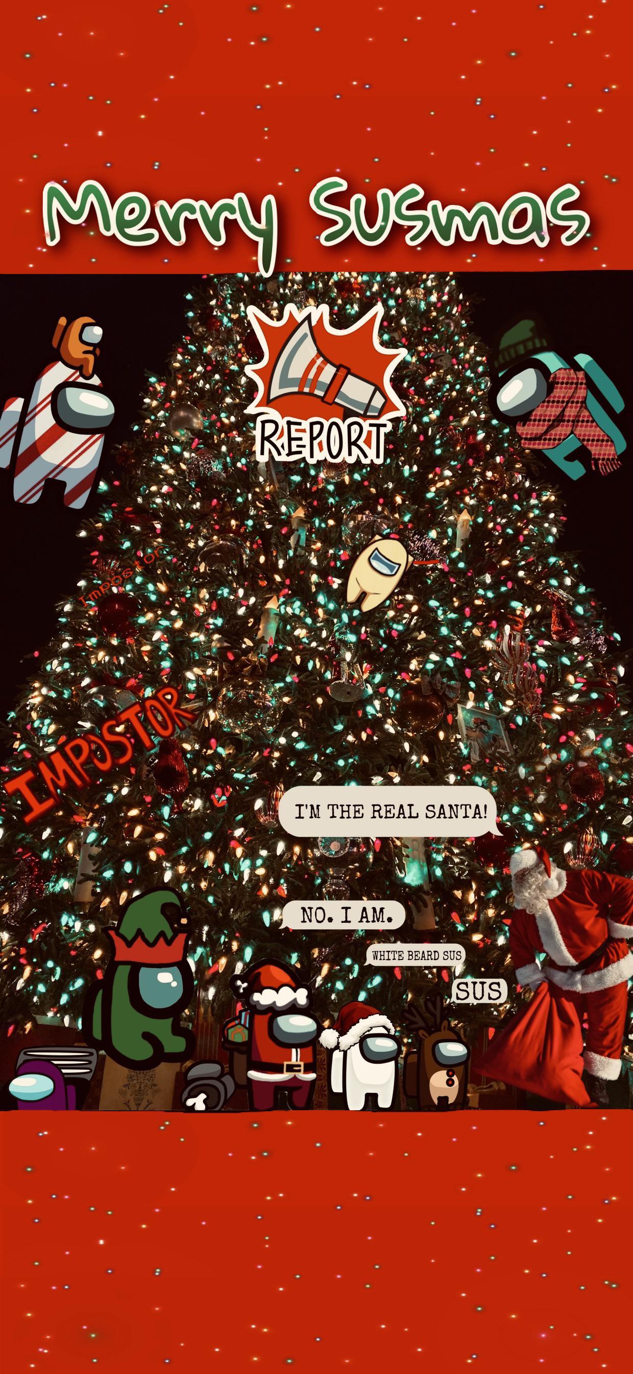 1240x2688 Had To Make Myself A Festive Wallpaper. R AmongUsMemes