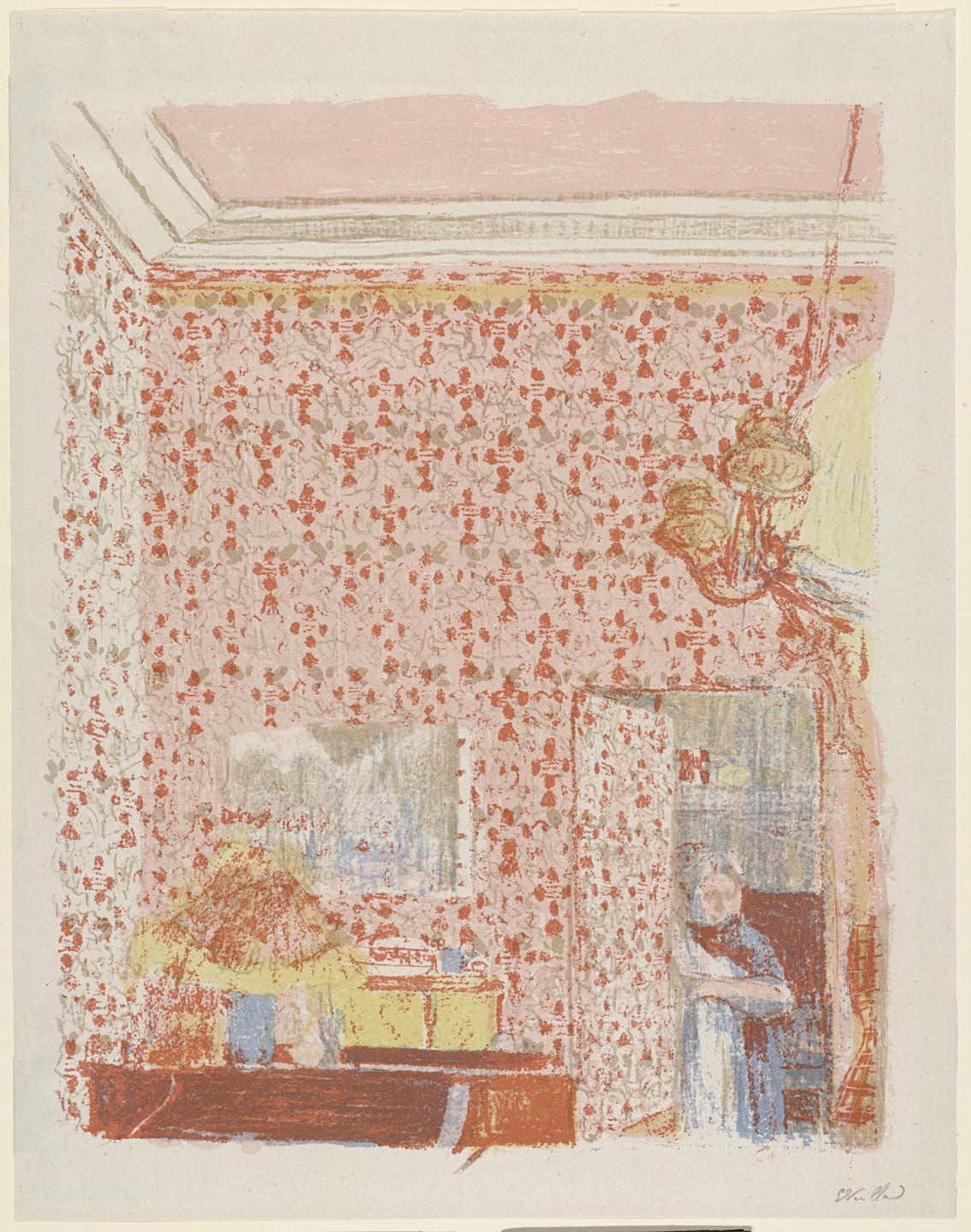 1135x1440 Édouard Vuillard. Interior with Pink Wallpaper I (Intérieur aux tentures roses I) from Landscapes and Interiors (Paysages et intérieurs). 1899