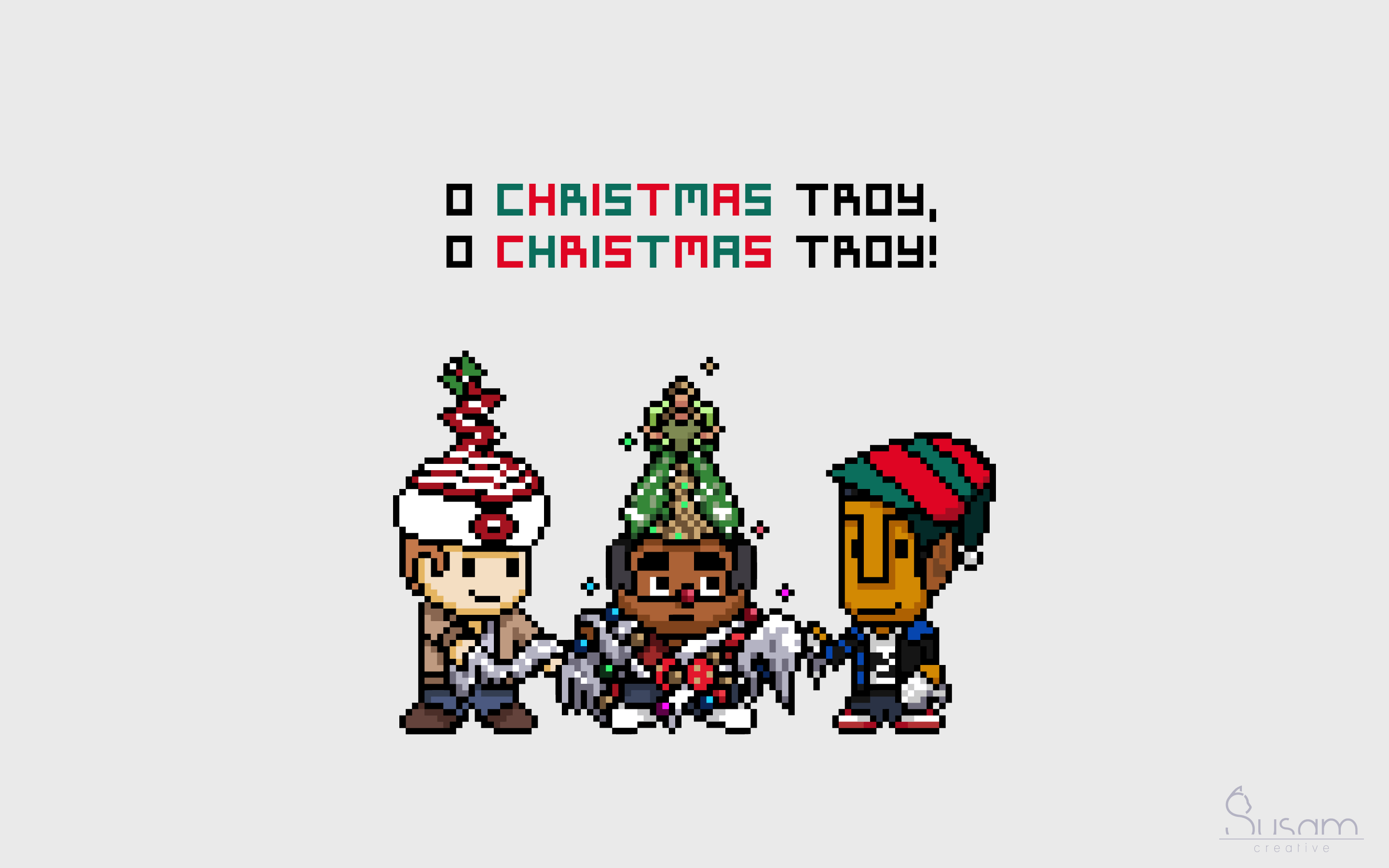 2880x1800 Cool 8 Bit Christmas Wallpaper